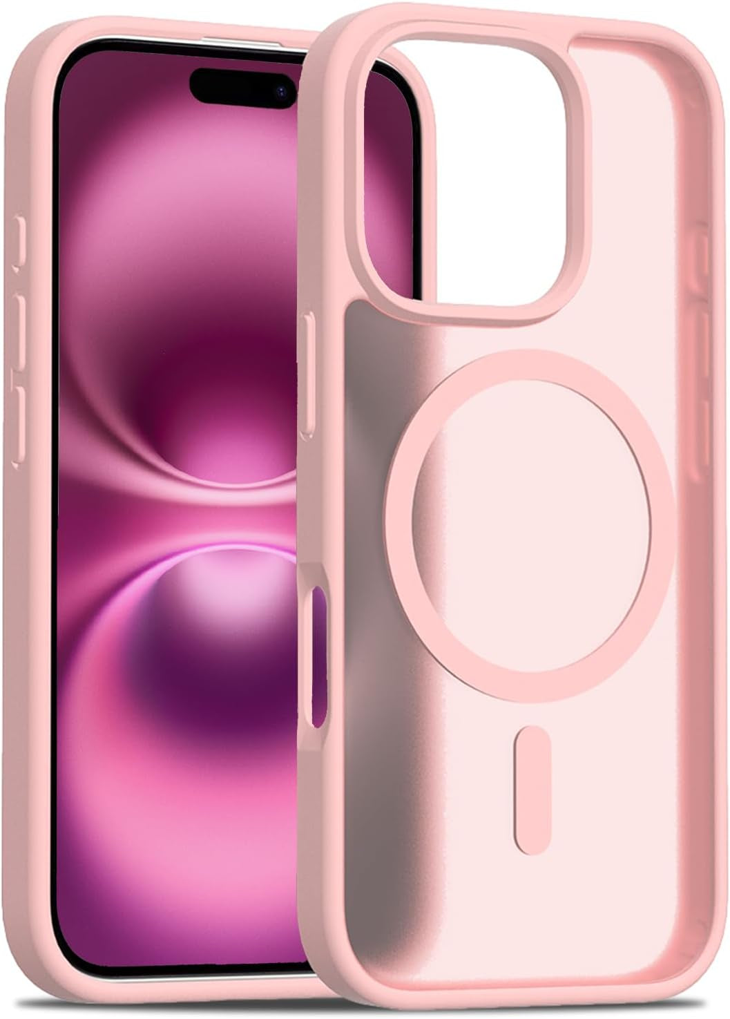 2025 New Magnetic for Iphone 16E Case,Compatible with Magsafe,Military Grade Drop Tested, Shockproof Matte Translucent Hard Back Slim Protective Case.Black Magnetic Circle.