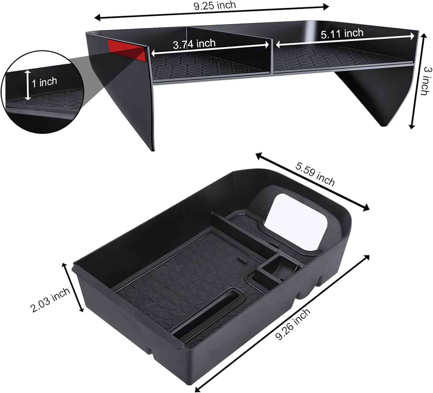 Upgraded Center Console Organizer Compatible with Toyota RAV4 2025 2024 2023 2022 2021 2020 2019 Interior Accessories, Gear Shift Storage Tray Secondary Box Insert Divider - 2Pcs
