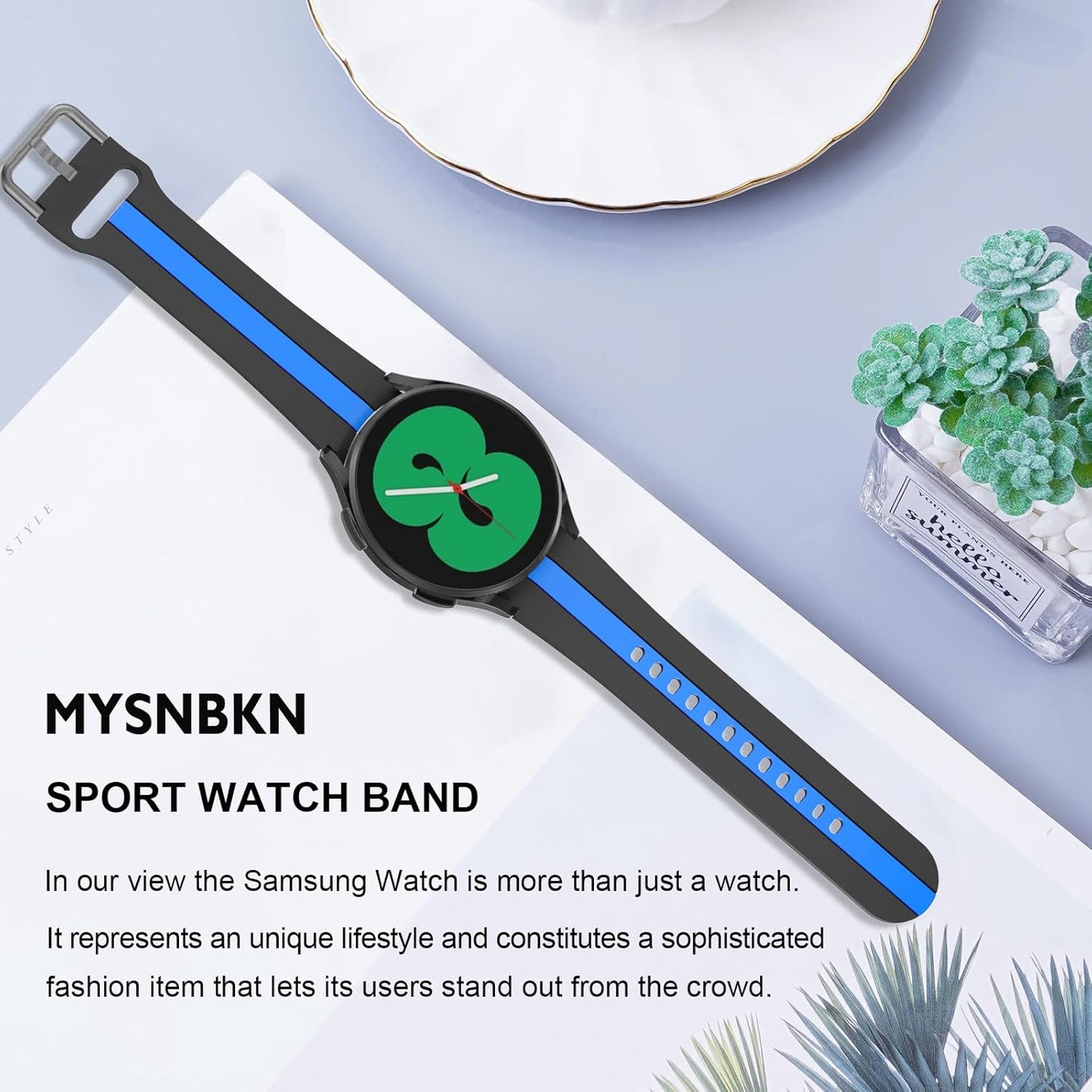 Compatible with Samsung Galaxy Watch 4 Band，Soft Silicone Sports Strap for Galaxy Watch 4 40Mm 44Mm / Galaxy Watch 4 Classic 42Mm 46Mm / Galaxy Watch 3 41Mm Smartwatch