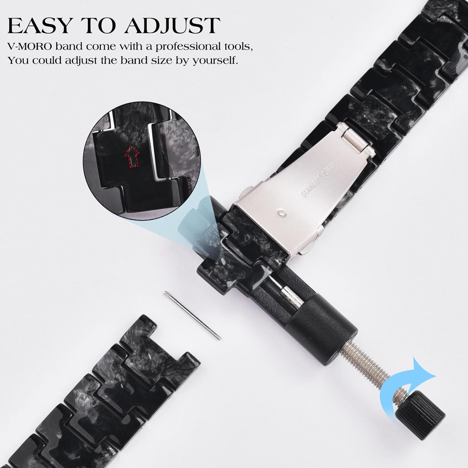 Lightweight Apple Watch Bands, Fashion Slim Resin Apple Watch Series 9/8/7 Band Starlight Stainless Steel Buckle Apple Watch Strap Compatible Iwatch Series SE/6/5/4/3/2/1 Women Men(Marble