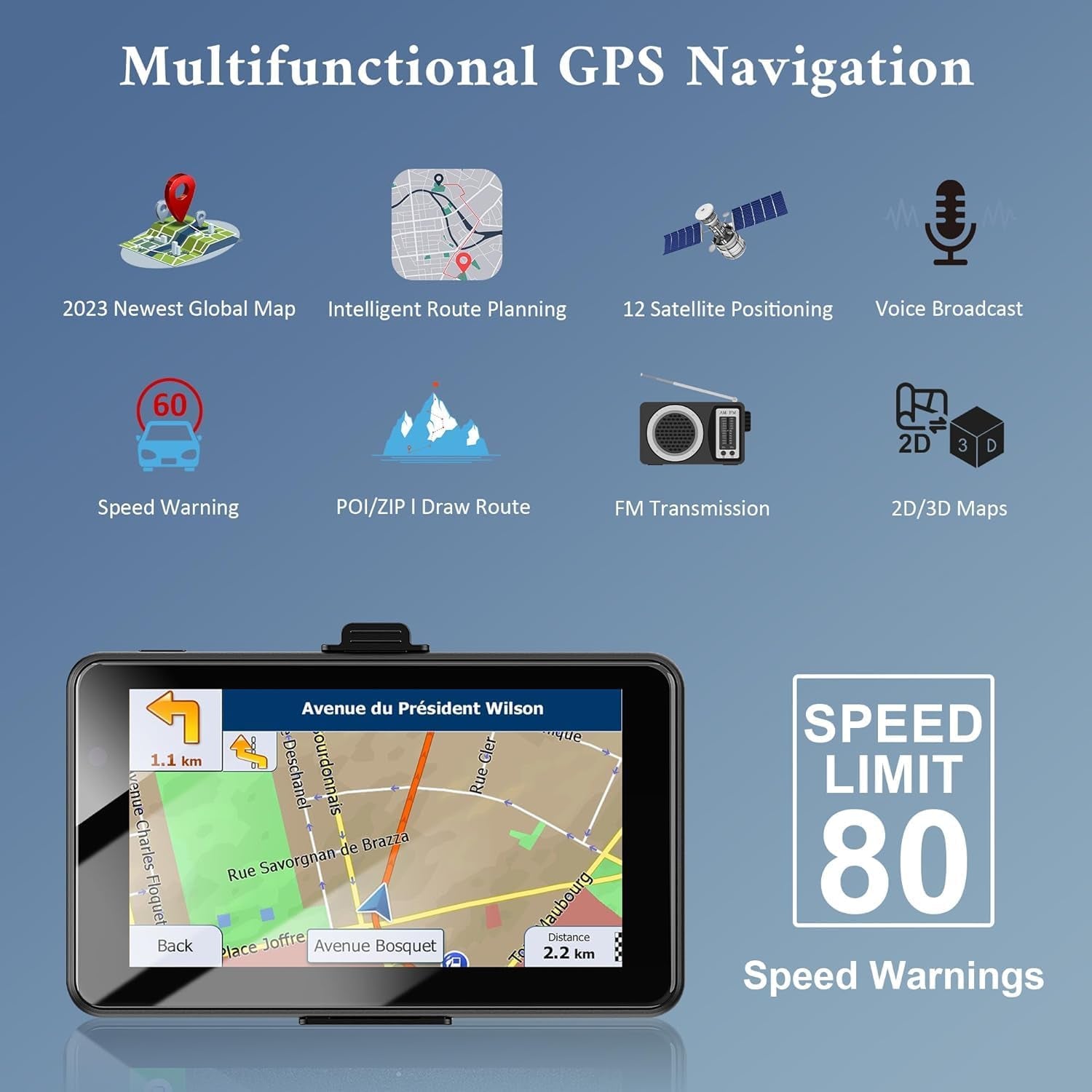 PRO GPS Navigation for Truck Car,In-Dash Vehicle GPS Screen,Rv/Commercial Drivers Semi Truck,16G 7" Navigation System with 41 Voice Warning,North America/Eu,Offline Dual Map,Lifetime Free Updates TRUCK DRIVER