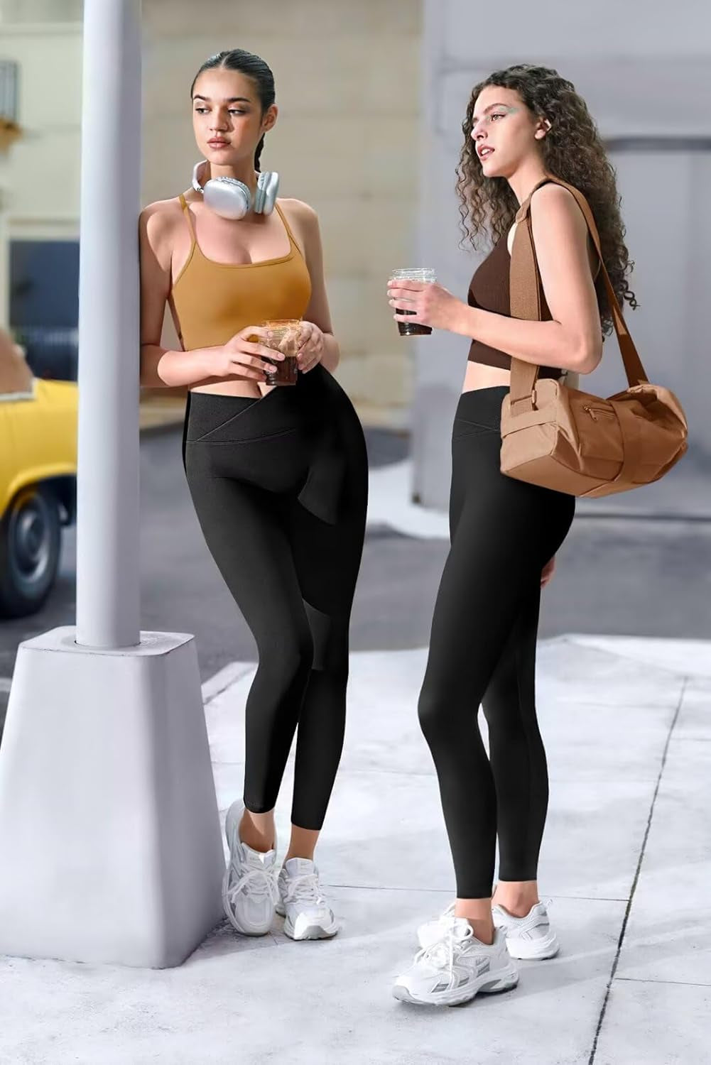 Scrunch Butt Lifting Leggings for Women Tummy Control Crossover Gym Workout Leggings High Waisted Yoga Pants