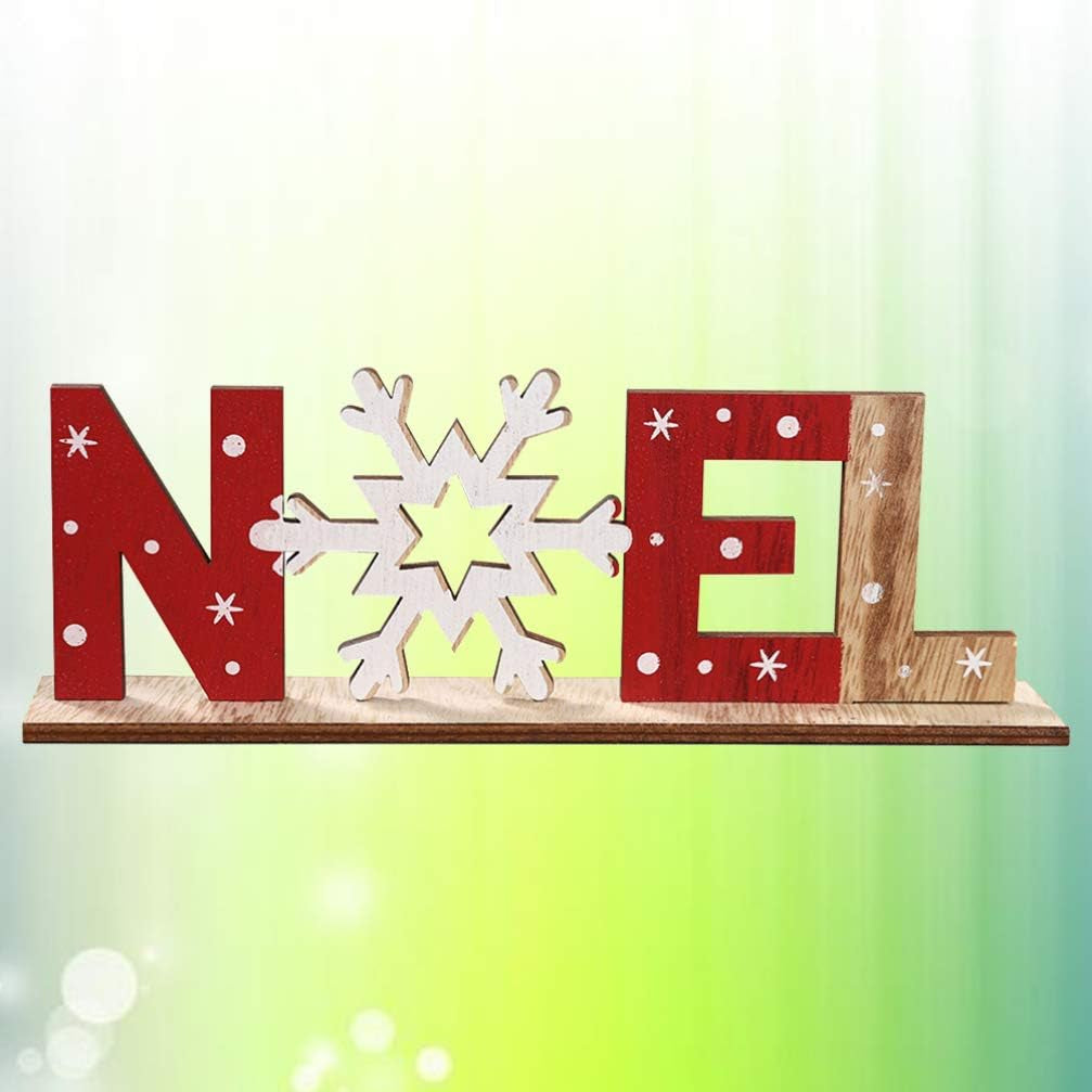Christmas Decoration Noel Wood Sign Christmas Holiday Snowflake Wood Plaque Sign Decorative Table Top Sign Plaque Xmas Party Decoration, for Friends
