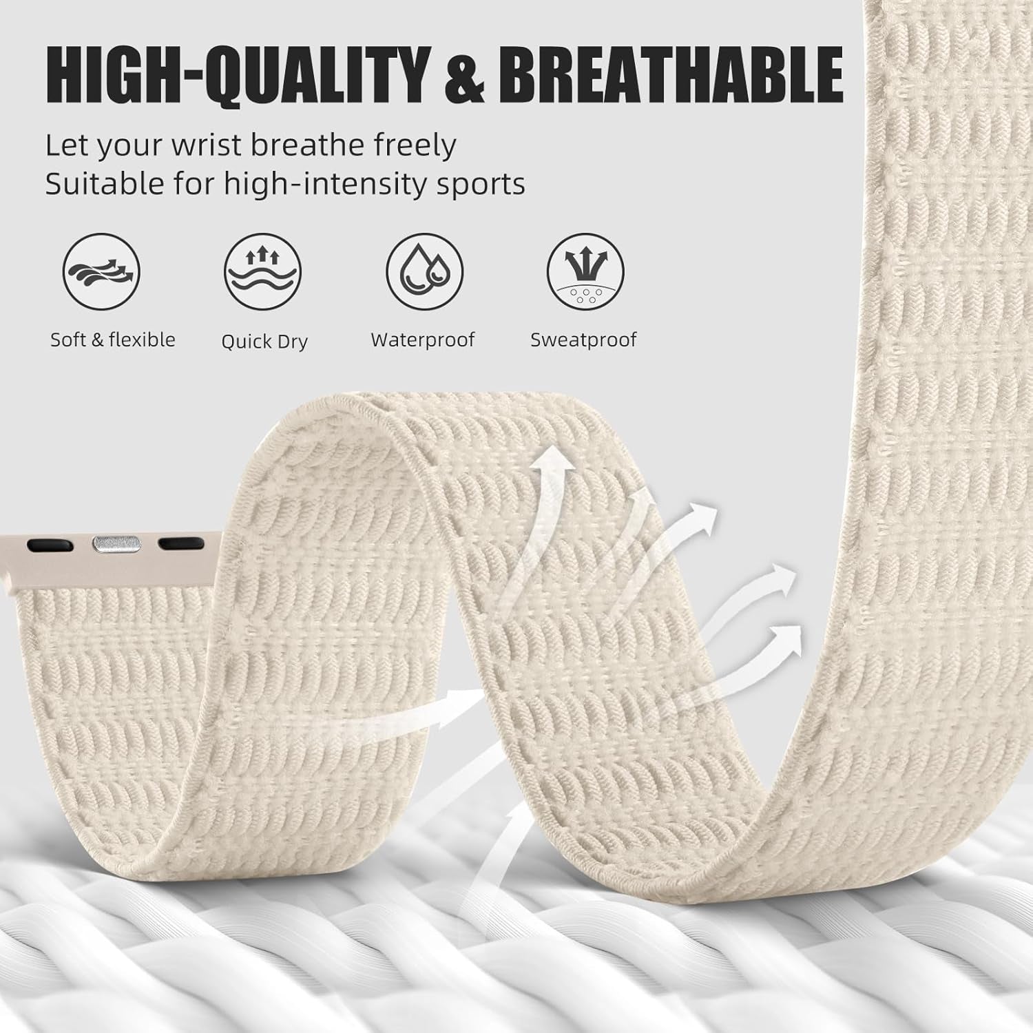 Braided Solo Loop Compatible with Apple Watch Bands 40Mm 41Mm 38Mm 42Mm 44Mm 45Mm 49Mm for Women Men, Stretchy Soft Nylon Adjustable Sport Strap for Iwatch Bands Series 9 8 7 6 5 4 3 SE Ultra 2