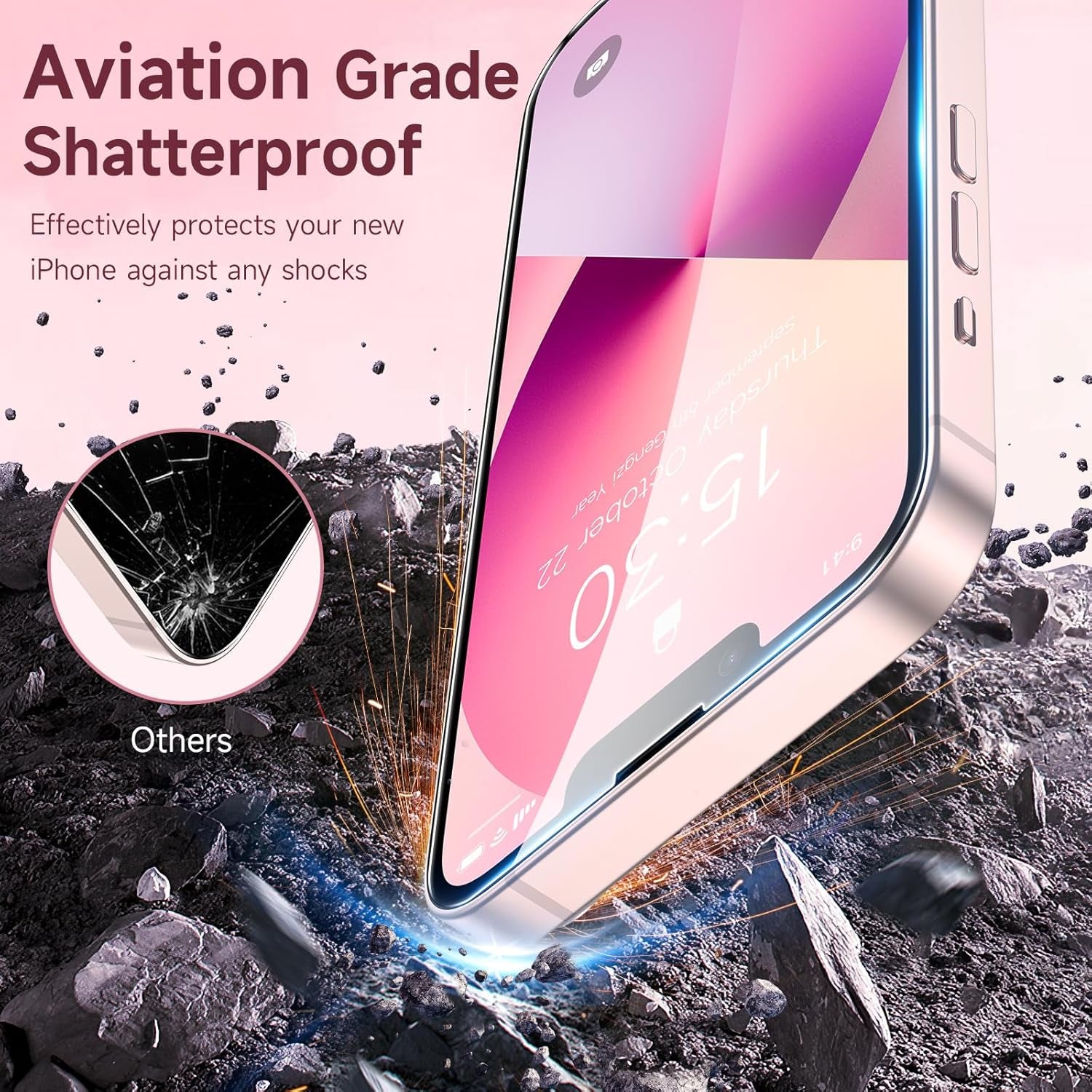 for [3 Pack] Iphone 16E/Iphone 13/13 Pro/14 Screen Protector Glass, 9H Tempered Glass Case Friendly HD Film Accessories Iphone 16E 13 13Pro 14 6.1"