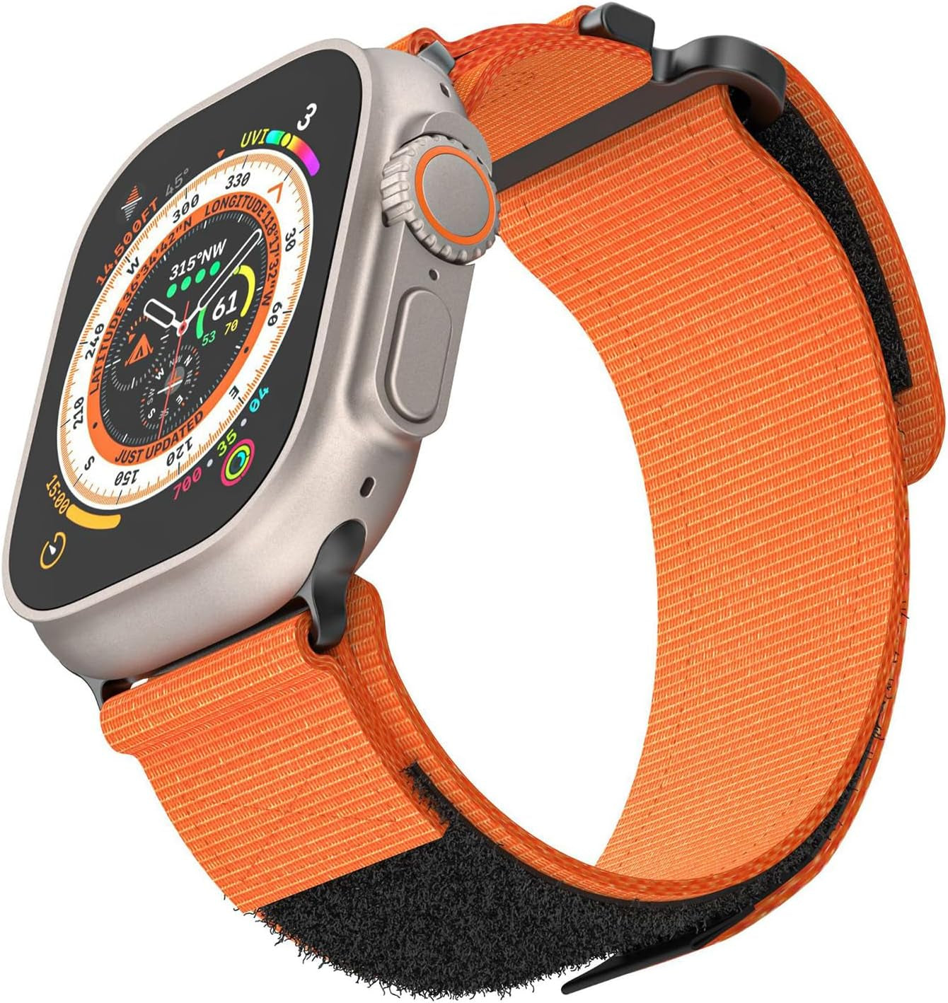 Nylon Sport Band Compatible with Watch Band 41Mm 40Mm 38Mm Men Women Nylon Outdoor Sports Velcro Strap for Watch Ultra 2 Ultra SE Series 9 8 7 6 5 4 3 2 1 - Orange