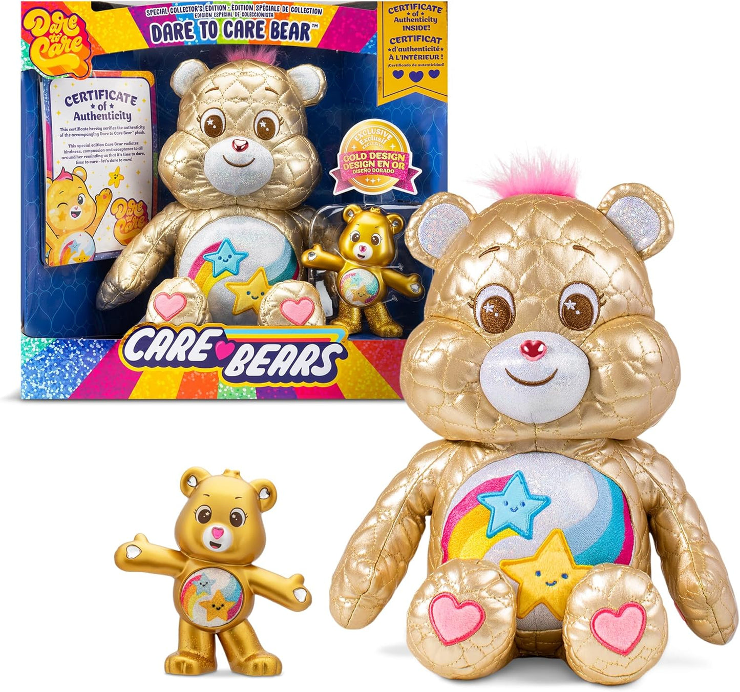 Care Bears | Limited Edition Quilted Dare to Care Bear | Collectible Cute Soft Toy, Cuddly Toy for Boys and Girls, Medium Plush Teddy, Plushie for Kids, Children Ages 4+ |  22335 UK