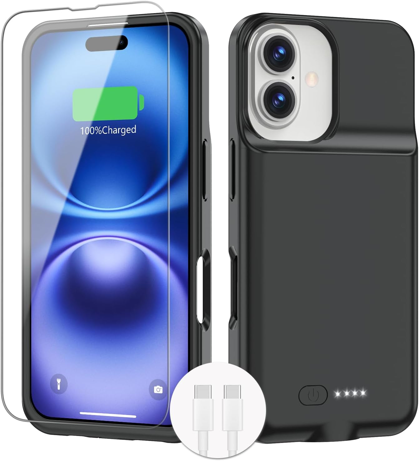 Battery Case for Iphone 16/16E, 15W Fast 8500Mah Charging Portable Rechargeable Charger Case Cover for Iphone 16/16E Charging Case-6.1Inch,Red