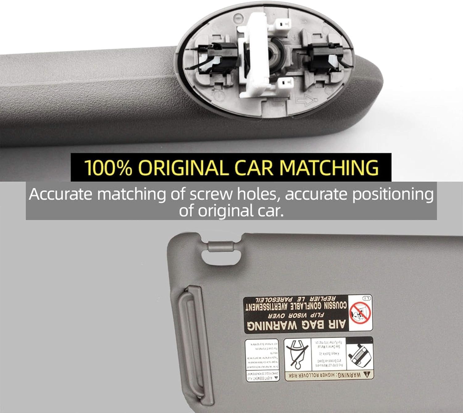 Front Left Driver Side Sun Visor with Vanity Light Compatible with Toyota RAV4 2006-2013 Replaces# 74320-42501-B2 74320-42500-B0 (Gray)