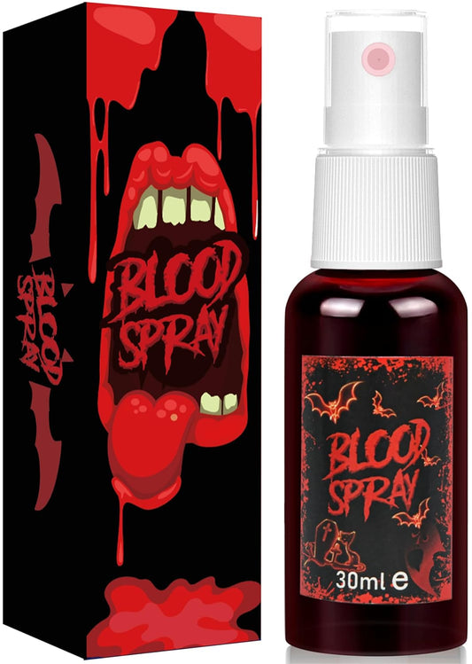 Fake Blood Spray Halloween Makeup - Faux Blood Washable Fake Blood for Clothes Bloody Halloween Vampire Zombie Clown Stage Costume Blood Makeup Realistic Blood Splatter for Shirt Skin Mouth Face Paint
