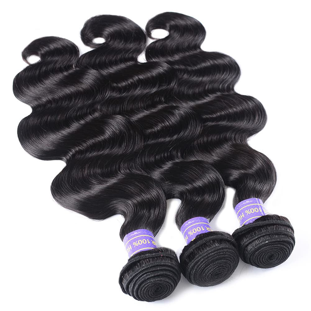 Human Hair Bundles Brazilian Body Wave Bundles (10 12 14 Inch) 10A Grade 100% Unprocessed Virgin Remy Hair 3 Pcs/Lot Hair Extension Natural Color
