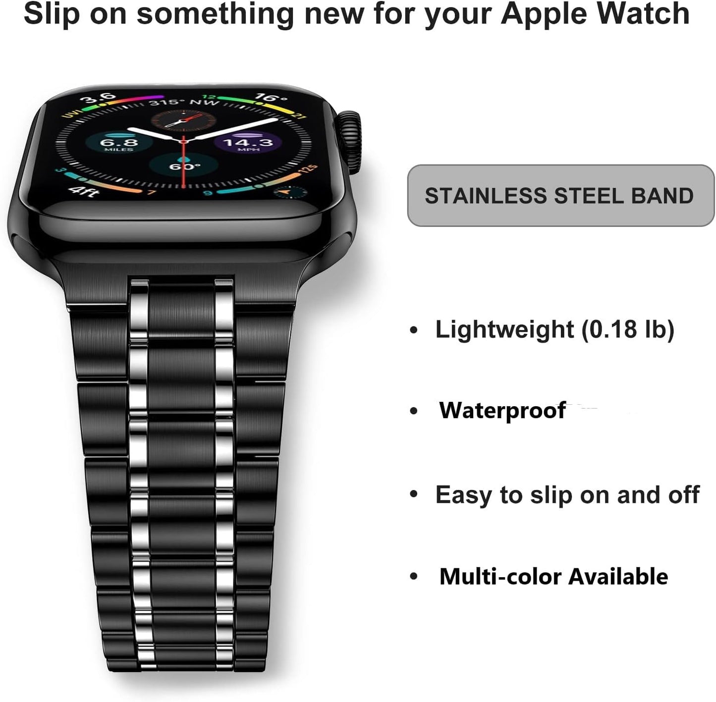 Stainless Steel Bands Compatible with Apple Watch Band 38Mm 40Mm 41Mm 42Mm 44Mm 45Mm Woman Men, Adjustable Metal Replacement Strap for Iwatch Apple Watch Series 9 8 7 6 5 4 3 2 1 SE