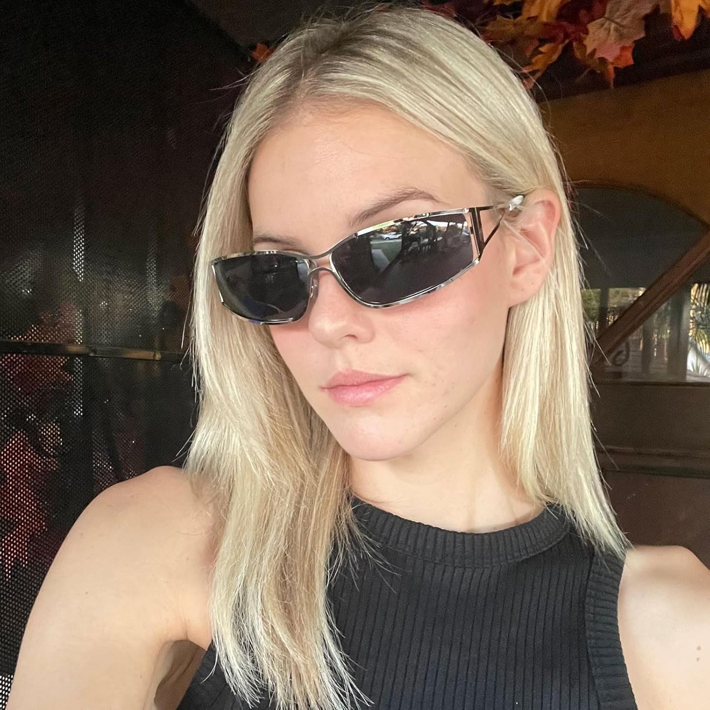 Y2K Sunglasses for Women,Fashion Metal Y2K Glasses,Trendy 2000S Sunglasses Aesthetics Y2K Accessories for Women