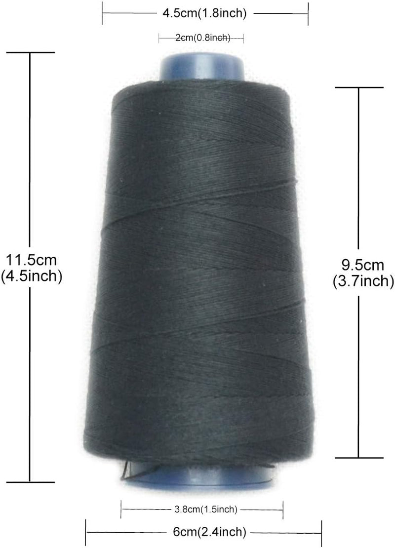 Black Weaving Thread 100% Polyester for Making Wig Sewing Hair Weft Hair Extension 1Pc (1Pc, Black)