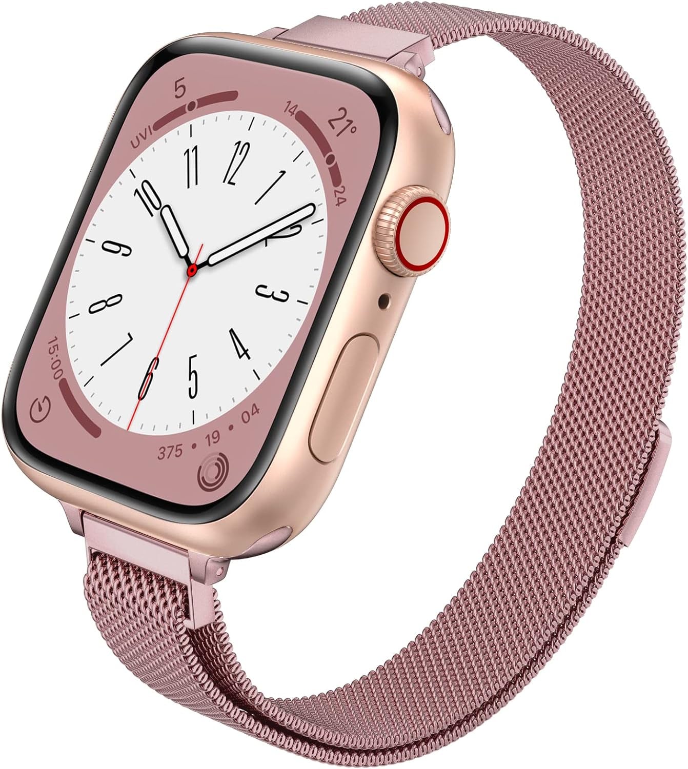 Women Slim Watch Band for Apple Watch Band 38Mm 40Mm 41Mm 42Mm 44Mm 45Mm 49Mm, Stainless Steel Mesh Loop Magnetic Clasp Replacement for Iwatch Bands Series Ultra 8 7 SE 6 5 4 3 2 1