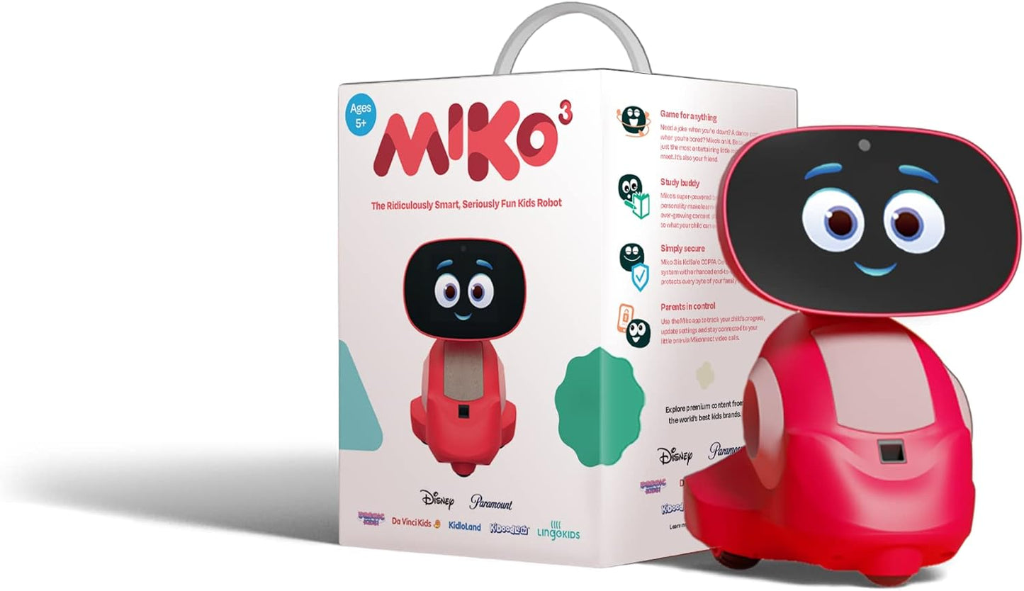 Miko 3: Ai-Powered Smart Robot for Kids | STEAM Learning & Educational Robot | Interactive Robot with Learning Apps & Unlimited Games | Birthday Gift for Girls & Boys Aged 5-12| Red
