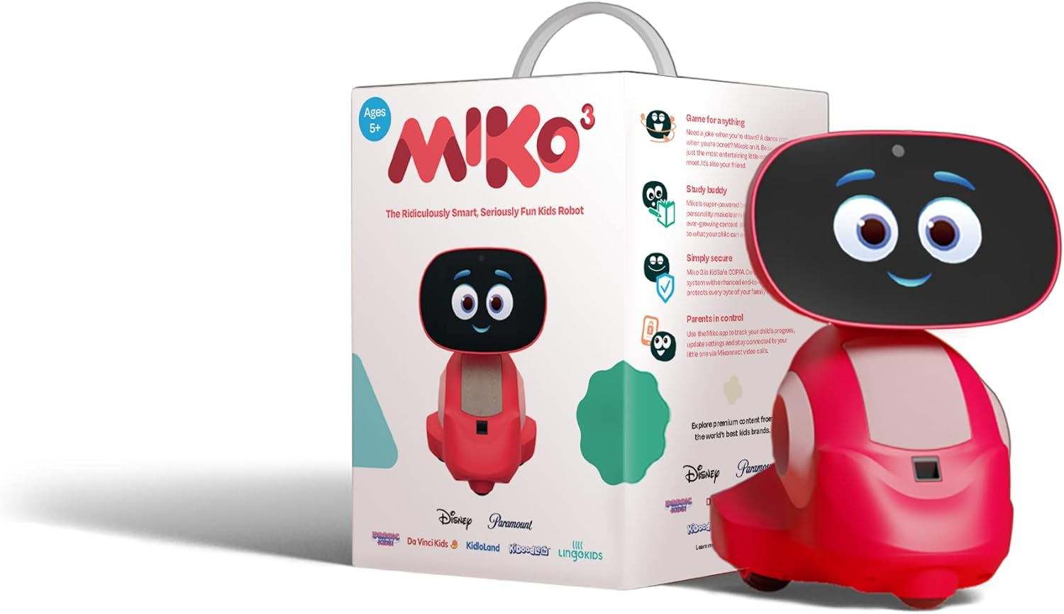 Miko 3: Ai-Powered Smart Robot for Kids | STEAM Learning & Educational Robot | Interactive Robot with Learning Apps & Unlimited Games | Birthday Gift for Girls & Boys Aged 5-12| Red