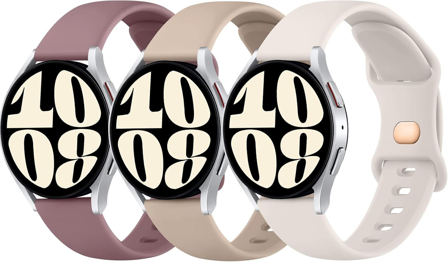 Bands Compatible with Samsung Galaxy Watch 6 Band 40Mm 44Mm, Samsung Galaxy Watch 6 Classic Bands 43Mm 47Mm, 20Mm Soft Silicone Sport Replacement Strap for Galaxy Watch 6 Band Women Men