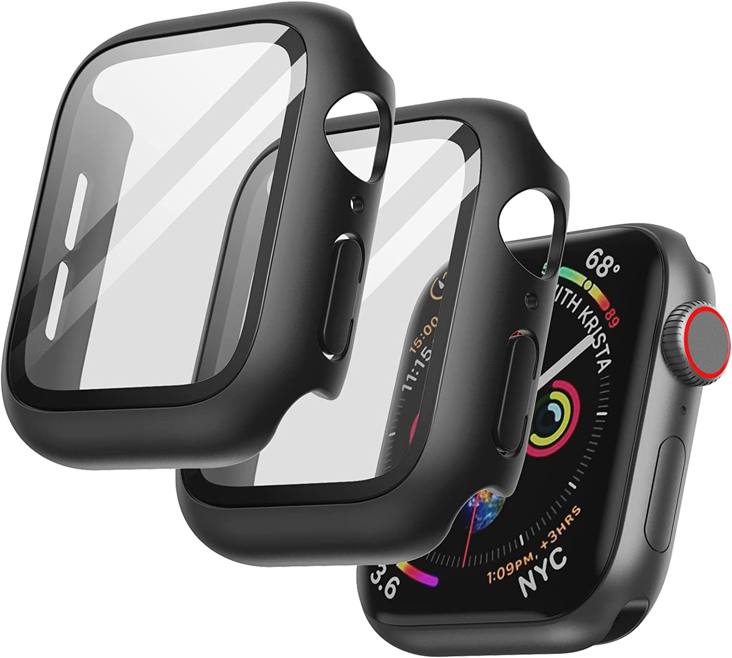 Case with Screen Protector for Apple Watch Ultra 2/1 49Mm, Overall Protective Cover, Built-In Tempered Glass Film High Sensitivity, 2 Pack (Clear)