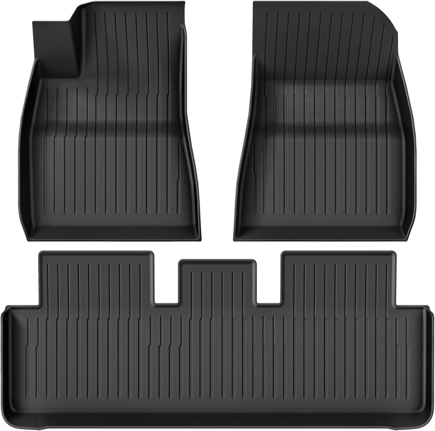 Floor Mats Fit for 2024 2025 Tesla Model 3 Highland, 2 Rows & Cargo Liner Set, Full Cover Car Mats with Front Rear Cargo Mat TPE All-Weather Floor Mats Model 3 Accessories 2024 Full Set