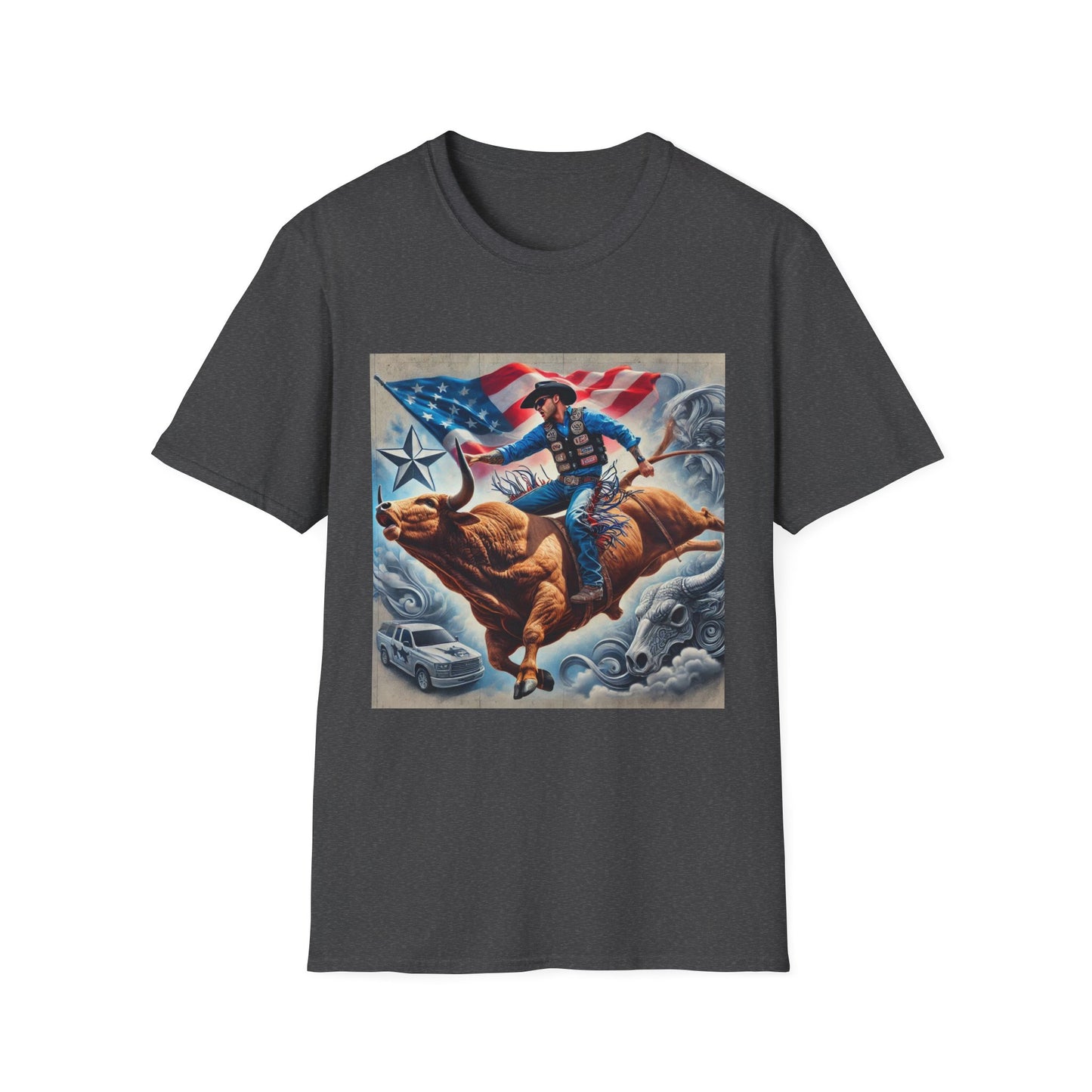 Professional Bull Riders 3D tattoo Unisex Softstyle T-Shirt