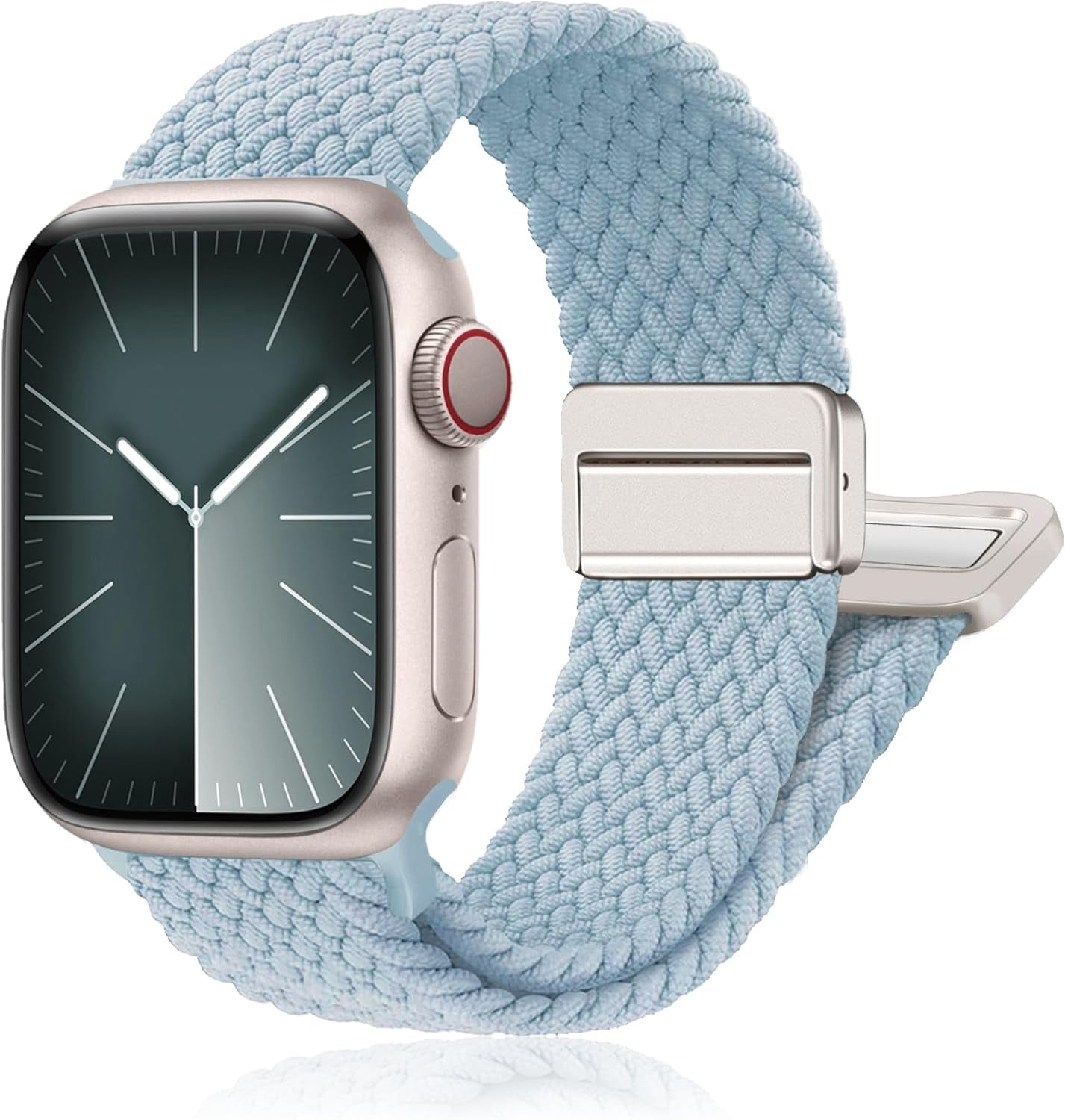Magnetic Braided Stretchy Loop - Compatible with Apple Watch Band 42Mm 46Mm 40Mm 41Mm 44Mm 45Mm 38Mm Ultra/2 49Mm Women Men,Elastic Woven Fabric Nylon Strap for Iwatch Ultra Series 10 9 8 7 6 5 4 3 SE