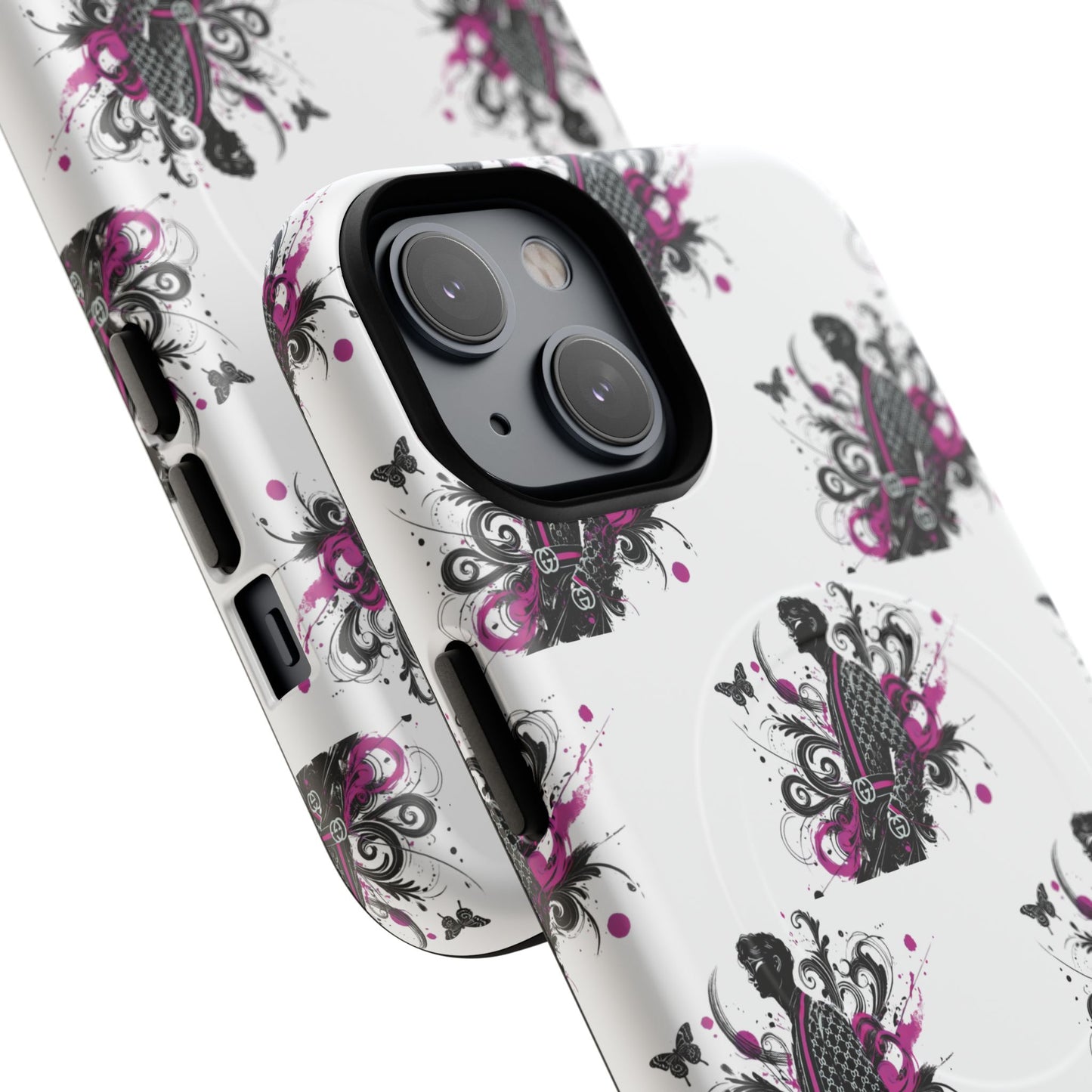 Stylish Tough Magnetic Phone Case with Vibrant Floral Design