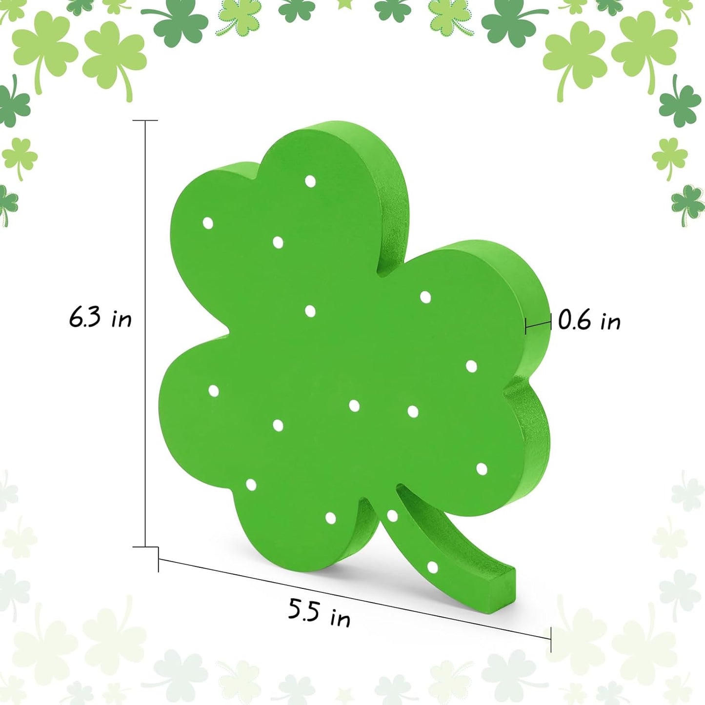 St Patricks Day Decor, Wooden Shamrock Decor for Table, Tiered Tray, Office Desk, Mantle Saint Patricks Day Decorations for the Home, 4 PCS Shamrock Decorations