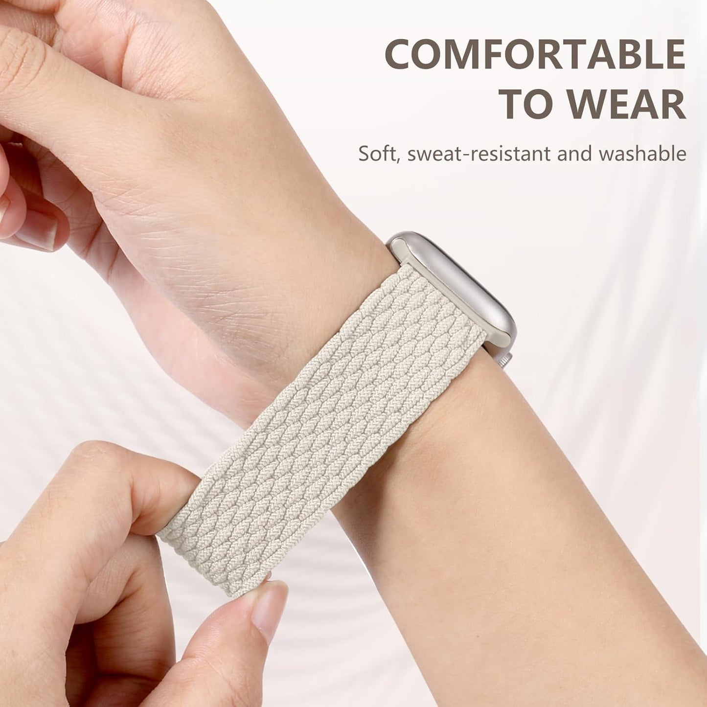 Braided Solo Loop Compatible with Apple Watch Band 38Mm 40Mm 41Mm 42Mm 44Mm 45Mm 49Mm for Women Men,Stretchy Nylon Sport Elastic Strap for Iwatch Bands Series 9 8 7 6 5 4 3 2 1 SE Ultra/Ultra 2