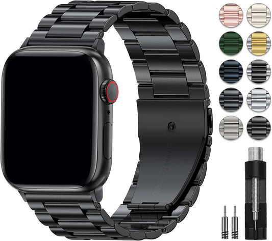 Metal Band Compatible with Apple Watch Bands for Men & Women 49Mm 45Mm 44Mm 42Mm 41Mm 40Mm 38Mm, Business Stainless Steel Strap for Iwatch Bands Ultra 2, SE, Ultra Series 10 9 8 7 6 5 4 3 2 1