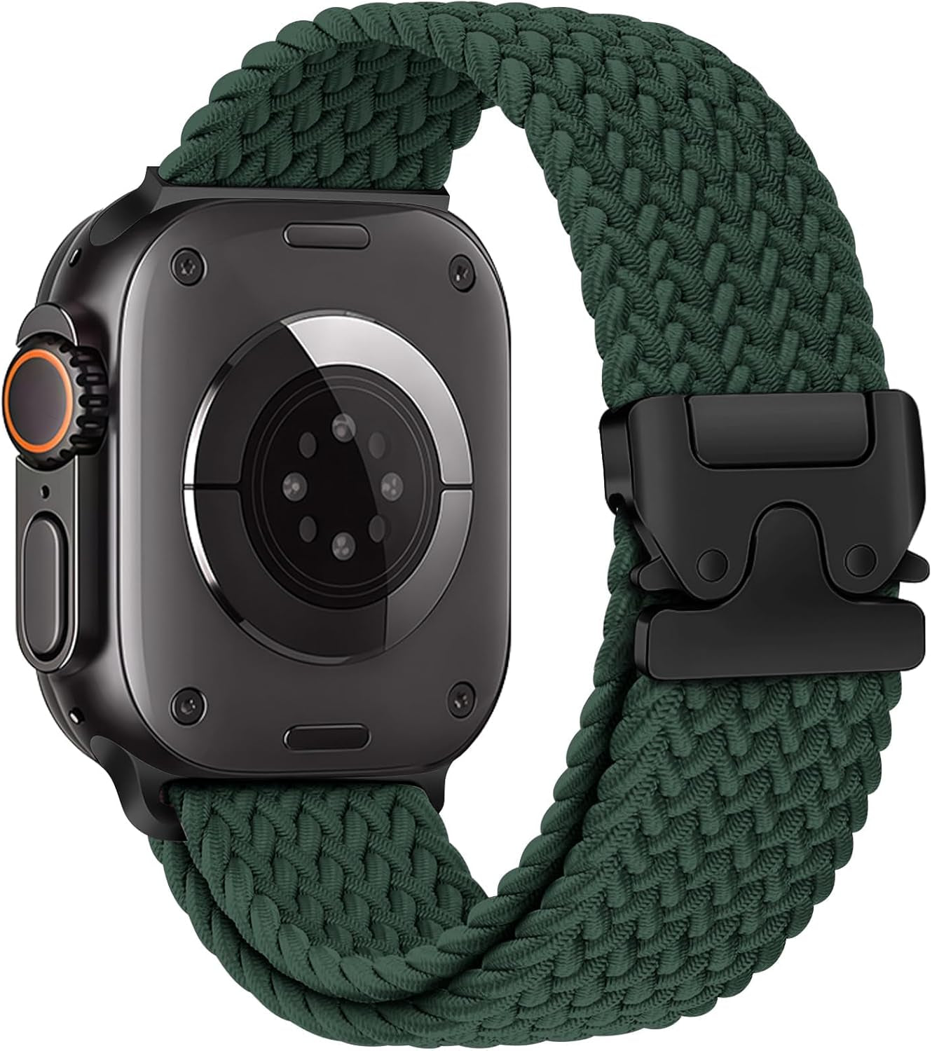 Braided Solo Loop for Apple Watch Ultra/2 Bands 49Mm 46Mm 45Mm 44Mm 42Mm Men/Women,Parachute Buckle Stretchy Elastic Nylon Sport Strap Wristband for Iwatch Bands Series 10 9 8 7 6 5 4 3 SE/2