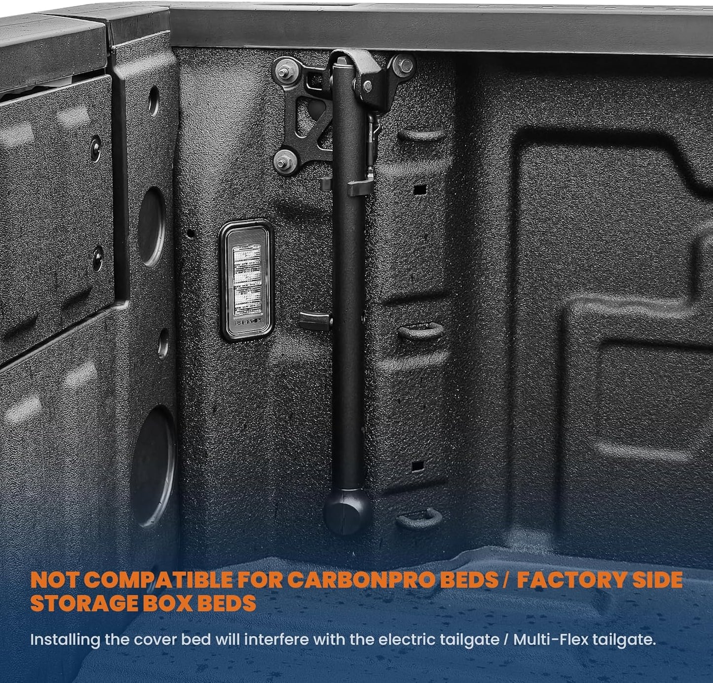 Quad 4-Fold 6.5 FT Soft Folding Truck Bed Tonneau Cover Compatible with 2009-2014 Ford F150 F-150 Styleside Fourth Fold (Excl Raptor Series) without Utility Track System Truck Bed Cover