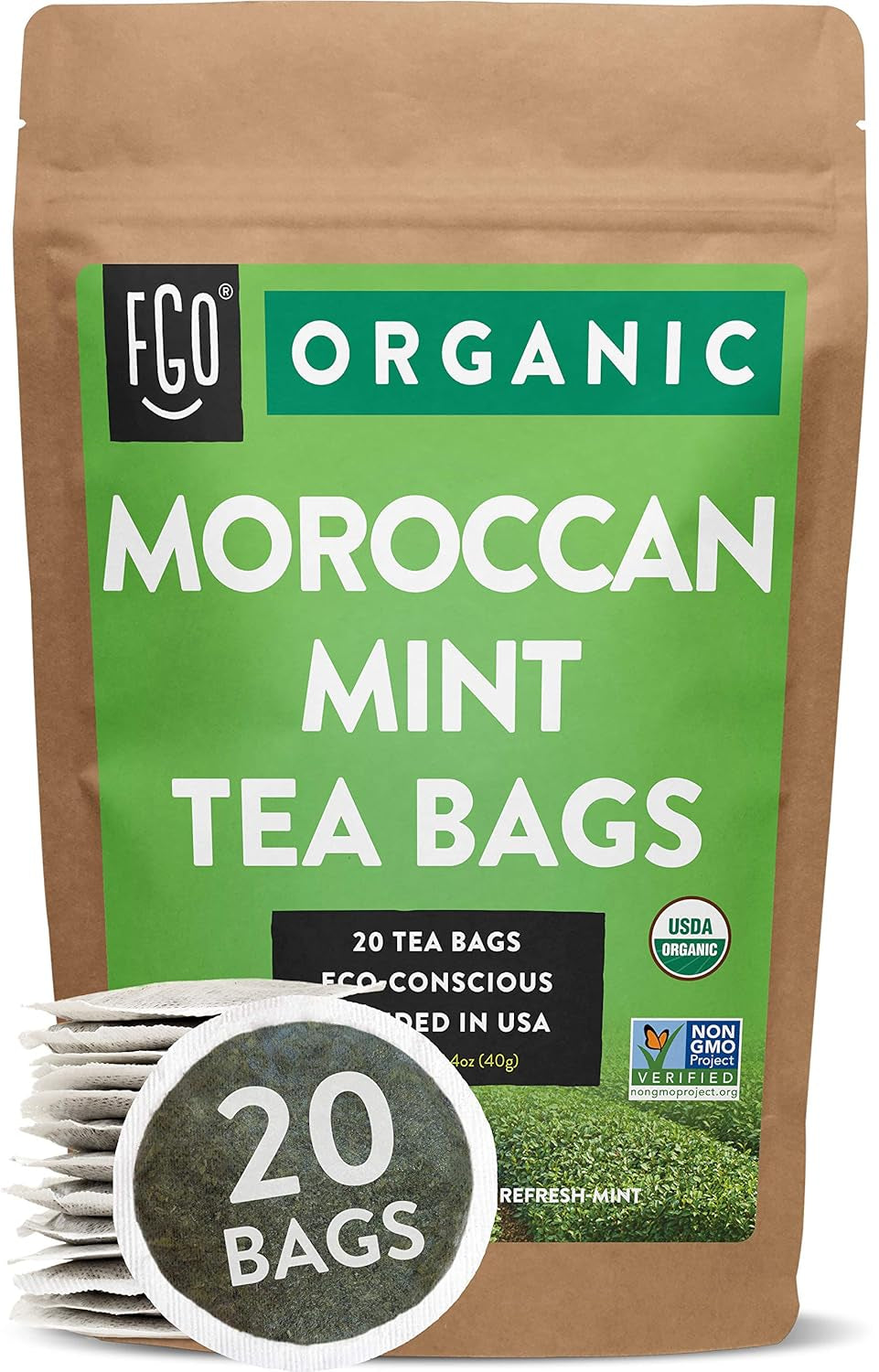 Organic Tulsi Holy Basil Tea, 100 Count, Eco-Conscious Herbal Tea Bags, Resealable Bag, Caffeine Free, Packaging May Vary (Pack of 1) TLBH