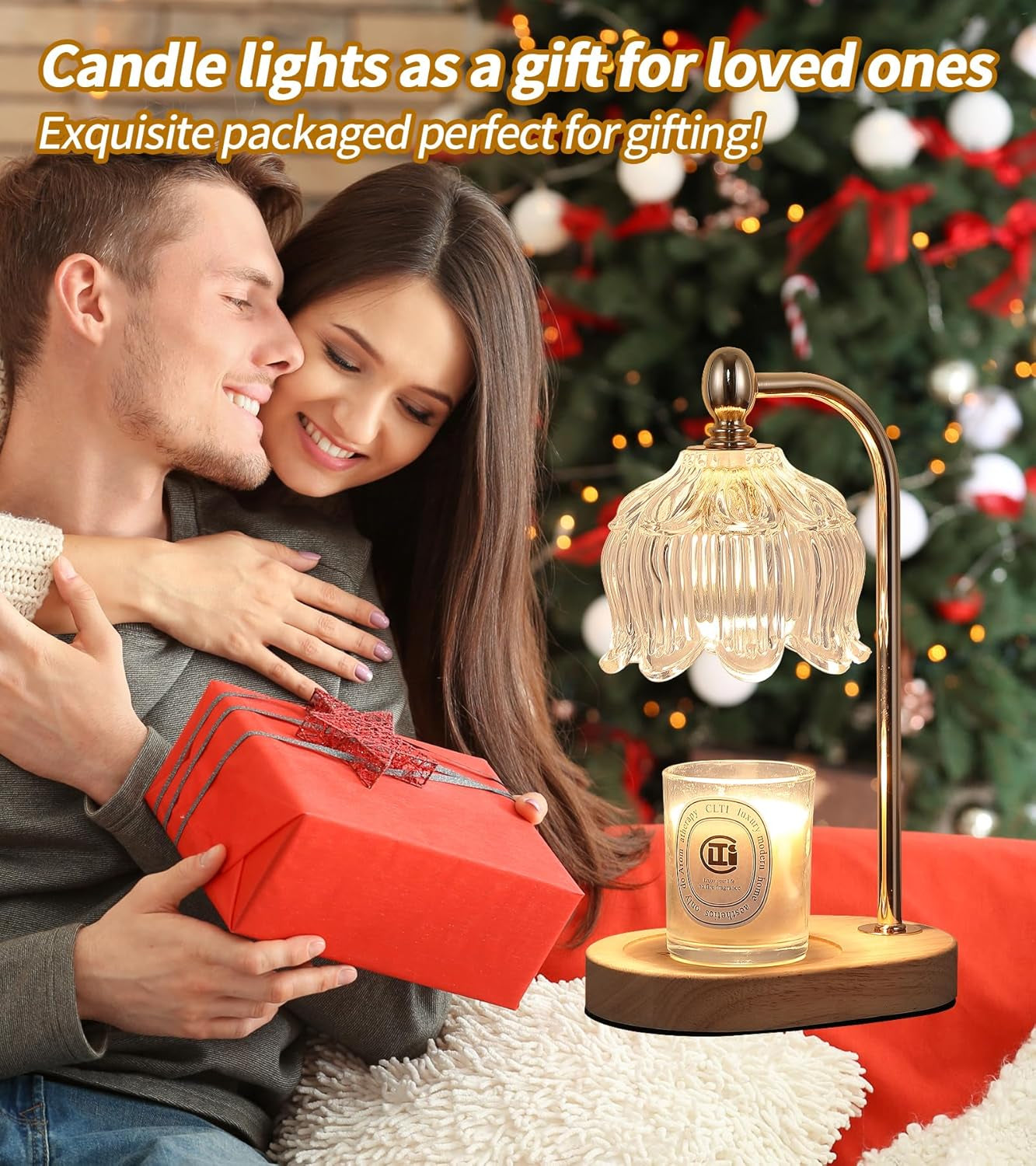 Candle Warmer Lamp with Timer and Dimmer,Electric Gold Candle Warmer Light Gifts for Women Melt Wax Warmer Lamp with 2 Bulbs for Candle Jars House Warming New Home Decor Bedroom