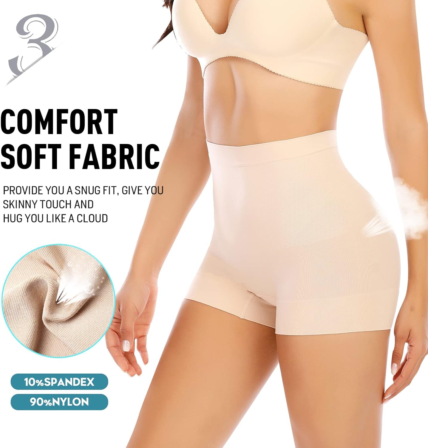 Seamless Shaping Boyshorts Panties for Women Slip Shorts under Dress Shapewear Shorts Tummy Control Underwear
