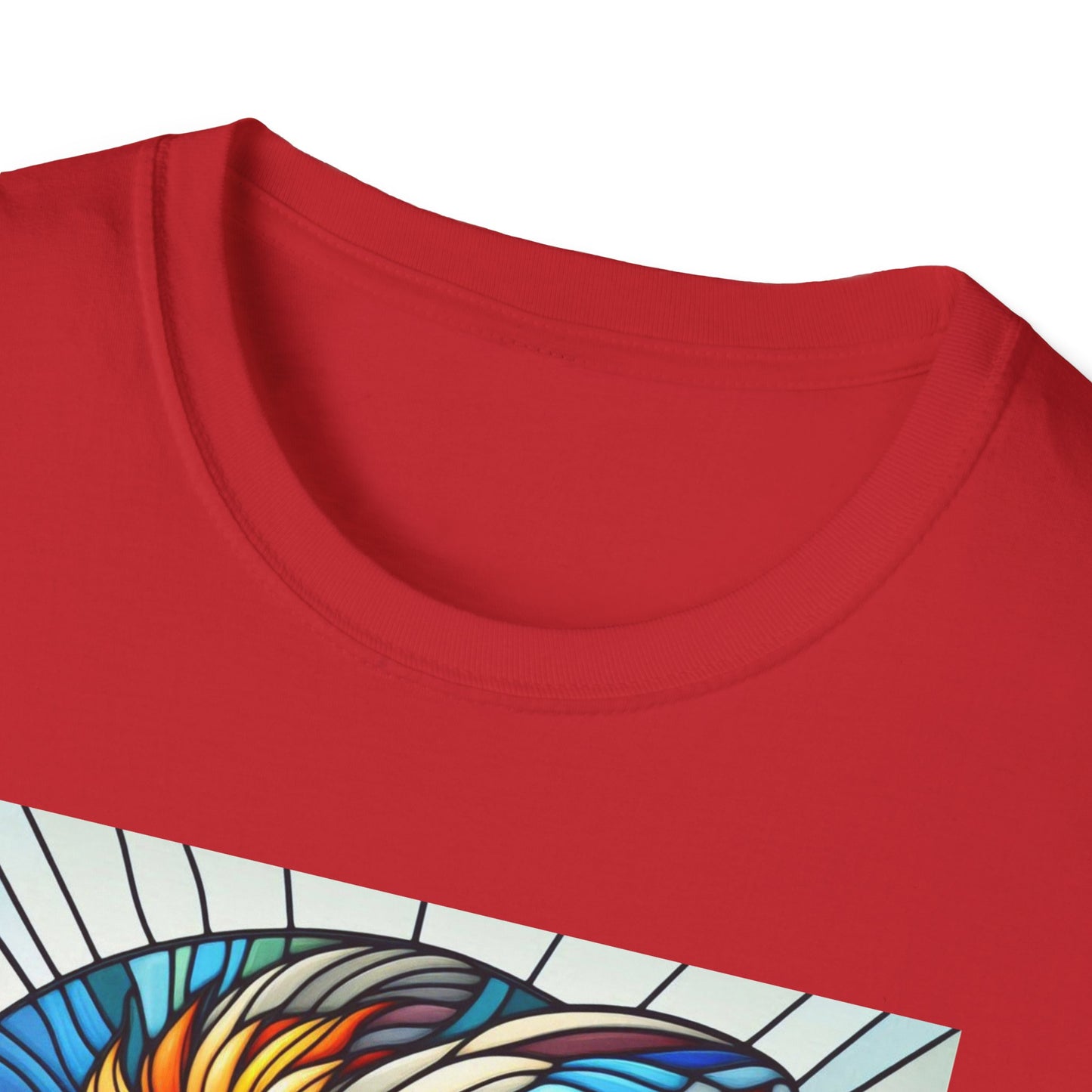 Lionhead Rabbit Animal Stained Glass Design Unisex Softstyle T-Shirt