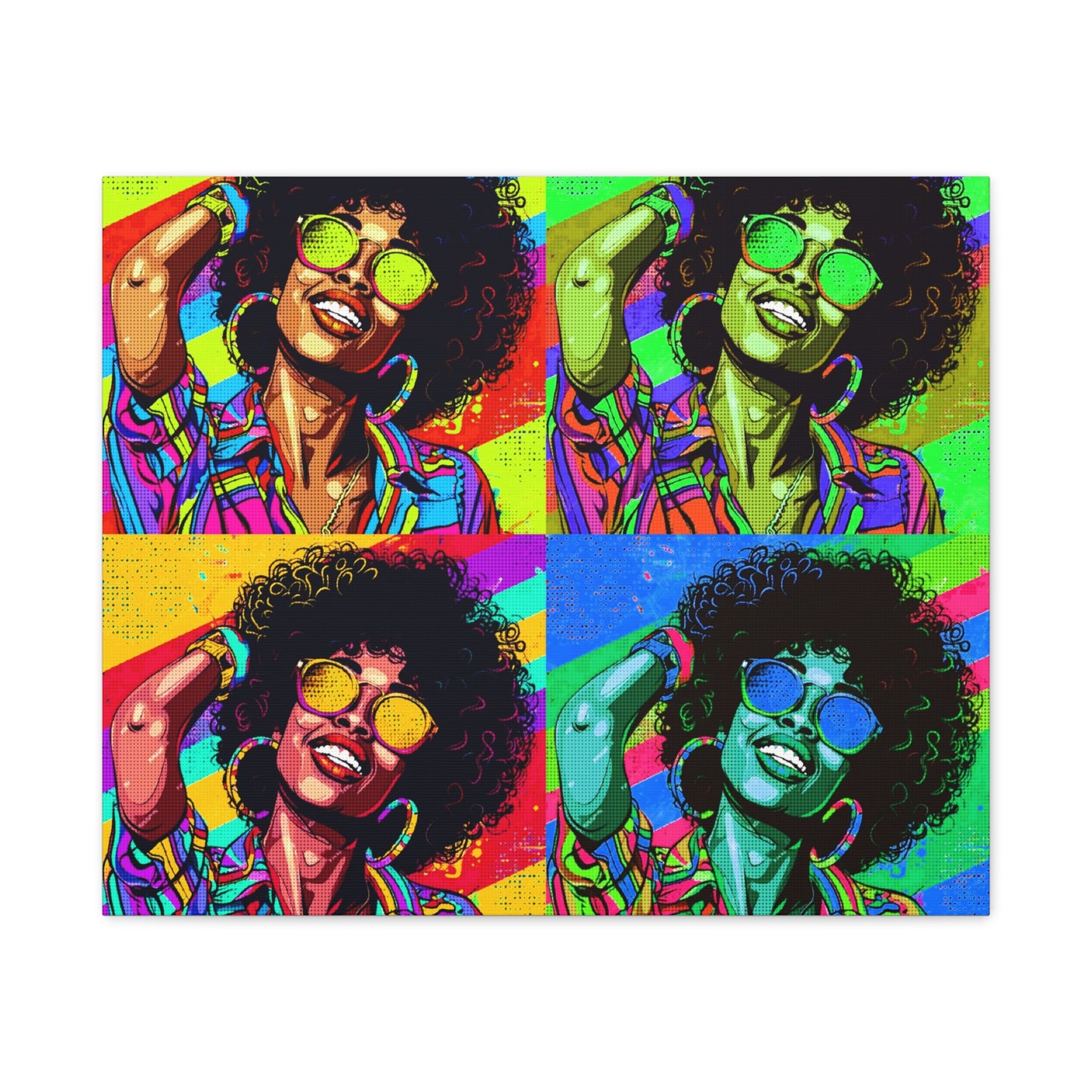 BLACK BEAUTY COLORFULL ANDY WARHOL STYLE Matte Canvas, Stretched, 1.25"