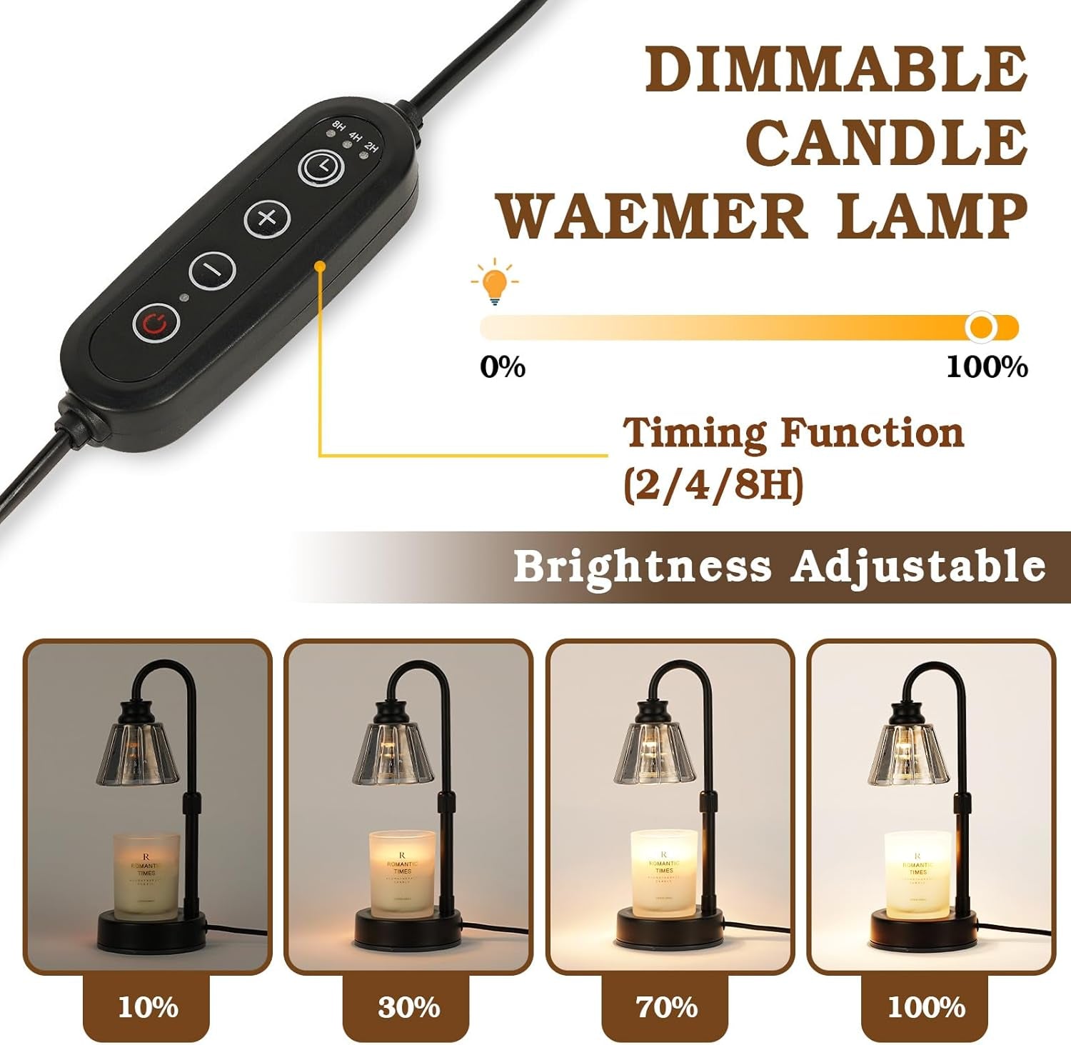 Small Candle Warmer Lamp with Timer, Black Adjustable Candle Lamp Warmer for Jar Candles, Birthday Gifts for Women Mom, Candle Heater House Warming Gift, Cute Lamp Candle Warmer Home Decor for Bedroom