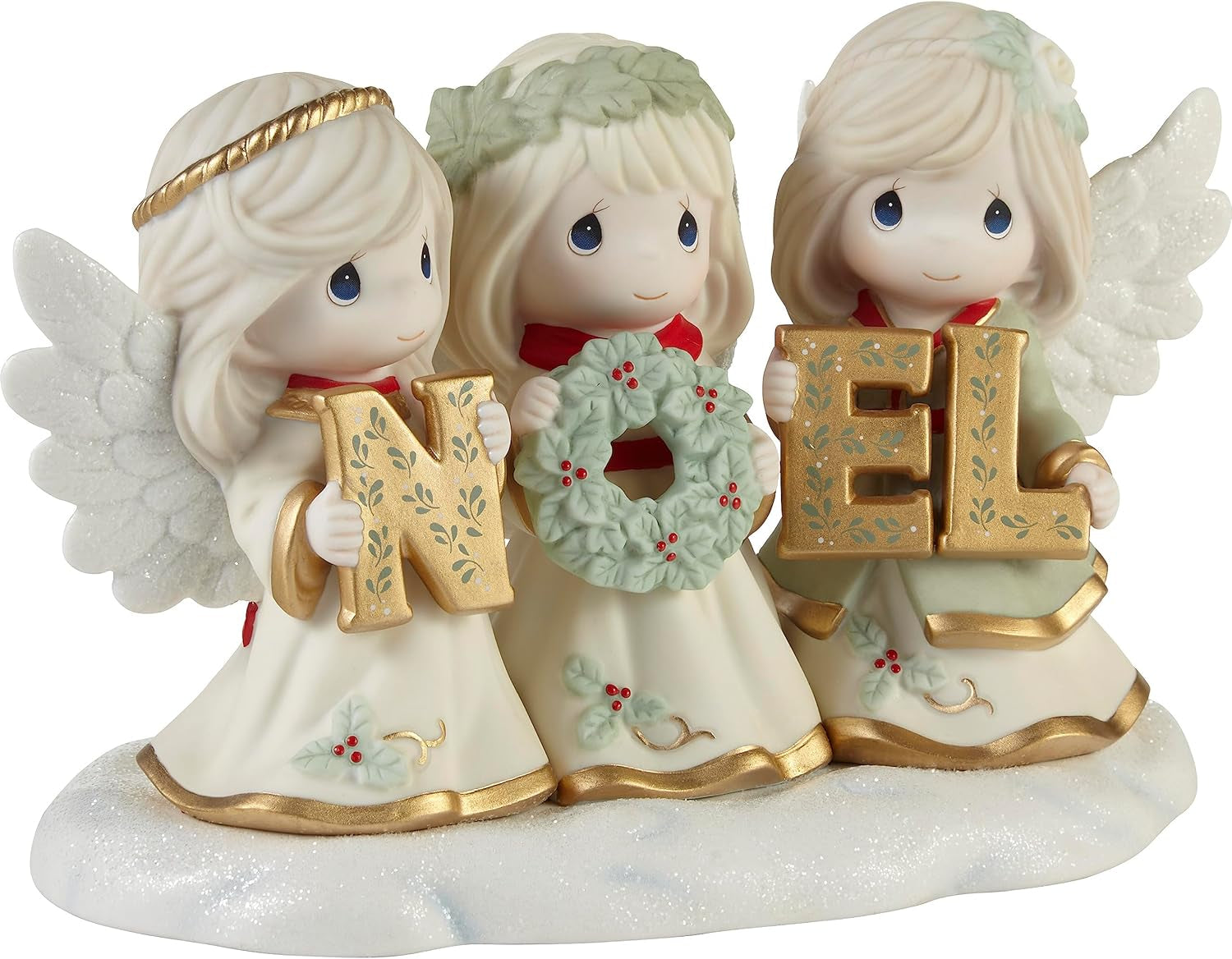 Christmas Figurine | Joyeux Noel Limited Edition Bisque Porcelain Figurine | Noel Angels | Holiday Decor & Gifts | Hand-Painted