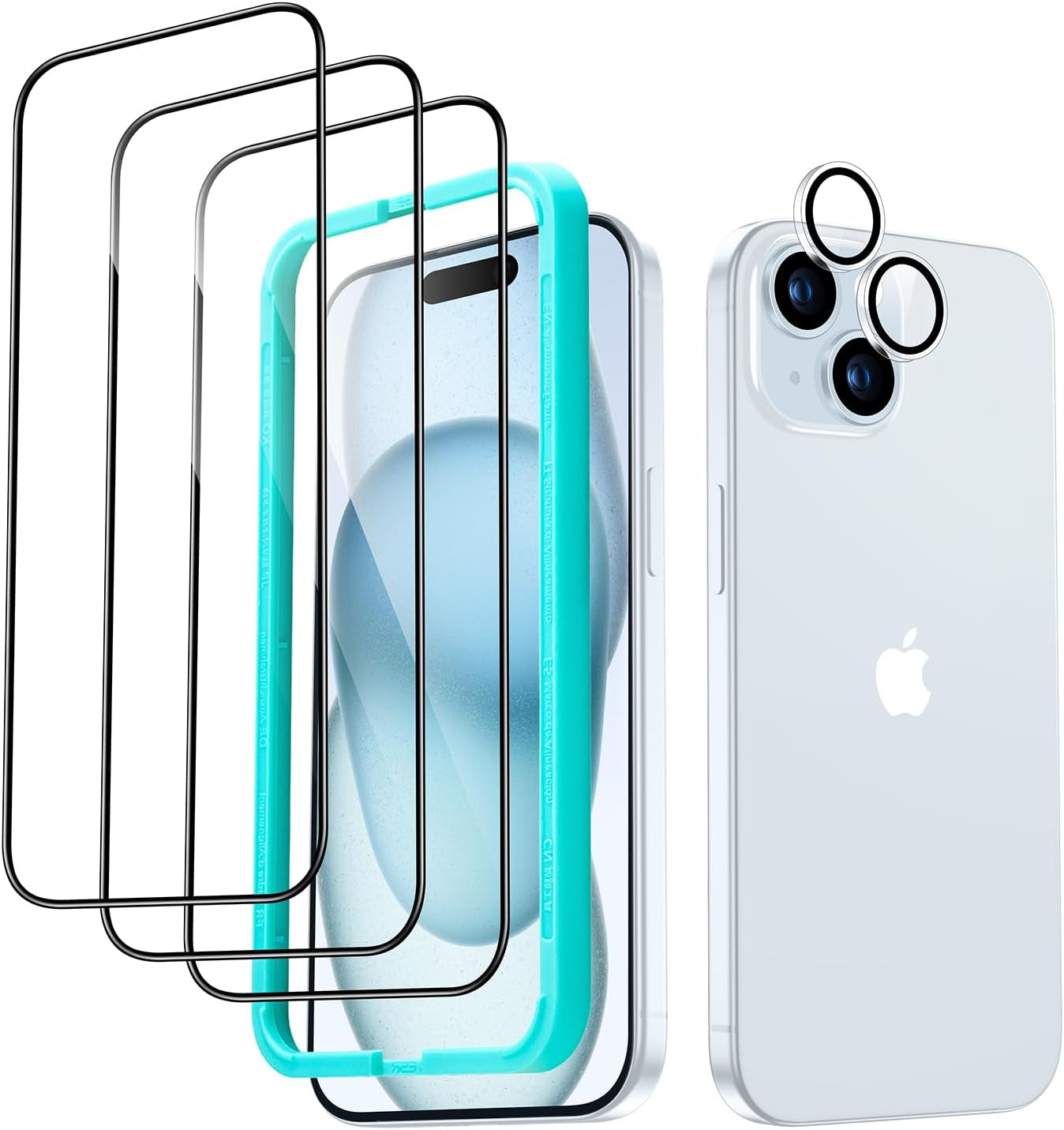3 Pack for Iphone 16E/ Iphone SE 4/ Iphone 14/ Iphone 13/ Iphone 13 Pro Screen Protector, [9H Hardness] [Military Grade Shatterproof] Tempered Glass Film with Easy Installation Tool