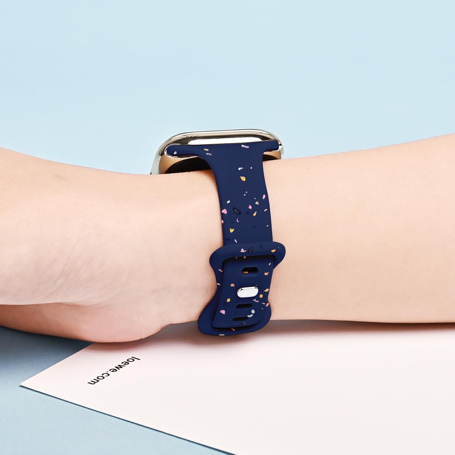 Sport Band Compatible with Apple Watch Band 40Mm 38Mm 41Mm for Women Girls, Recycled Silicone Slim Strap for Iwatch Bands Series 10 9 8 7 6 SE 5 Ultra 4 3 2 1 - Midnight_Blue