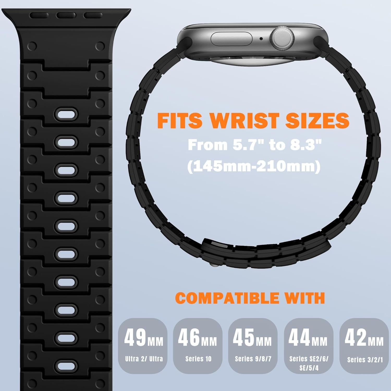 R-Nylon Fidlock Magnetic Buckle Band and Black Magnetic Watchband for Apple Watch Ultra 2 Band