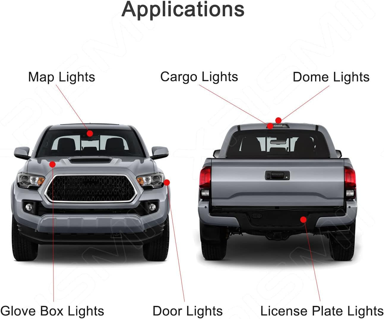 12 Piece 6000K White Interior LED Light Kit Package Replacement for Chevy Chevrolet Silverado/Gmc Sierra 1999 2000 2001 2002 2003 2004 2005 2006, with Placement Diagram and Install Tool