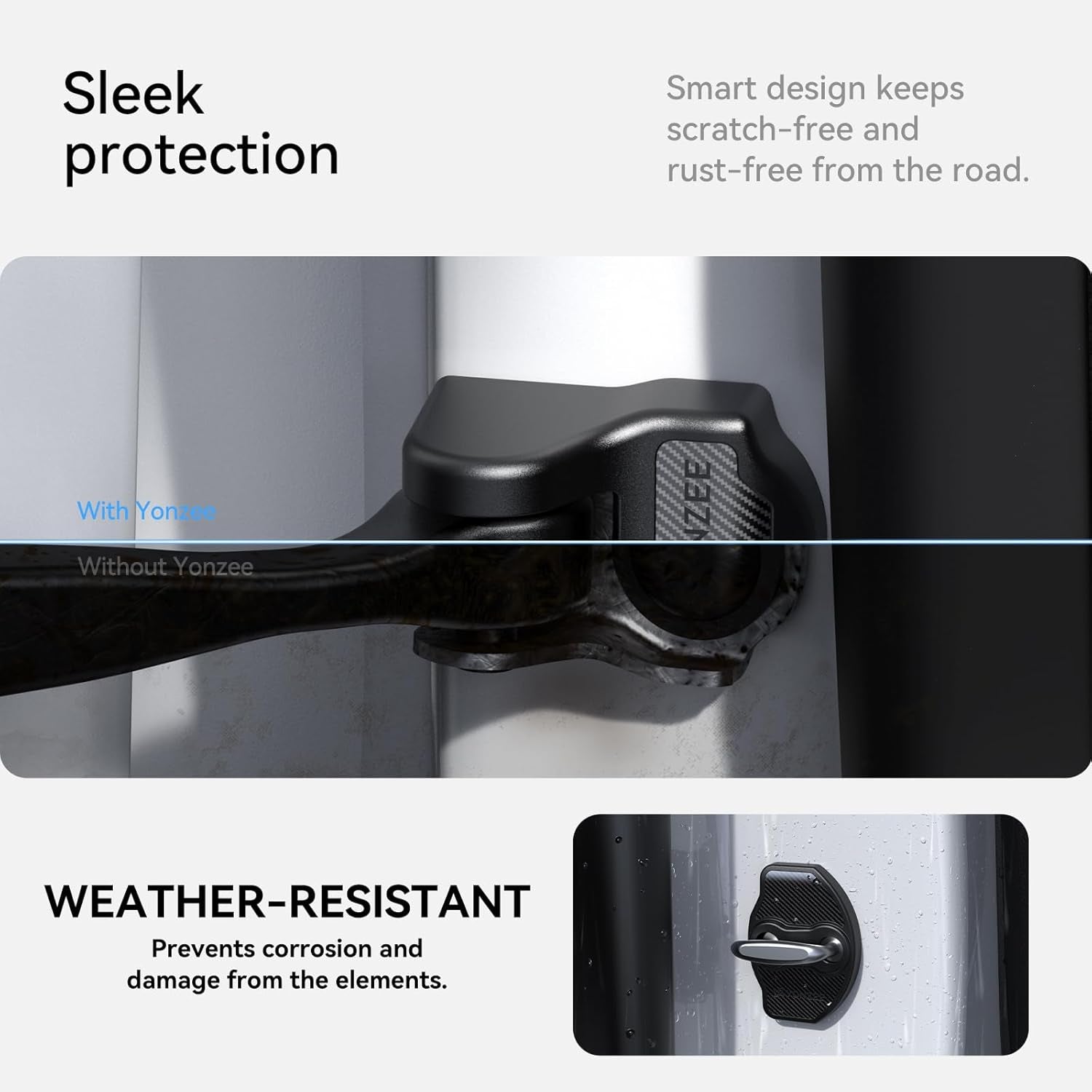 Door Striker Covers and Hinge Covers for Tesla Model Y Accessories 2024 2023 2022 2021(Carbon Fiber Edition)