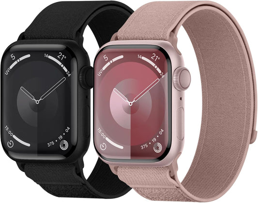 Sport Solo Loop Compatible with Apple Watch Band 38Mm 40Mm 41Mm 42Mm 44Mm 45Mm 49Mm, Lightweight Nylon Braided Wristbands Straps Women Men for Iwatch Series 9 8 7 6 5 4 3 2 1, Ultra 2, SE, 2 Pack