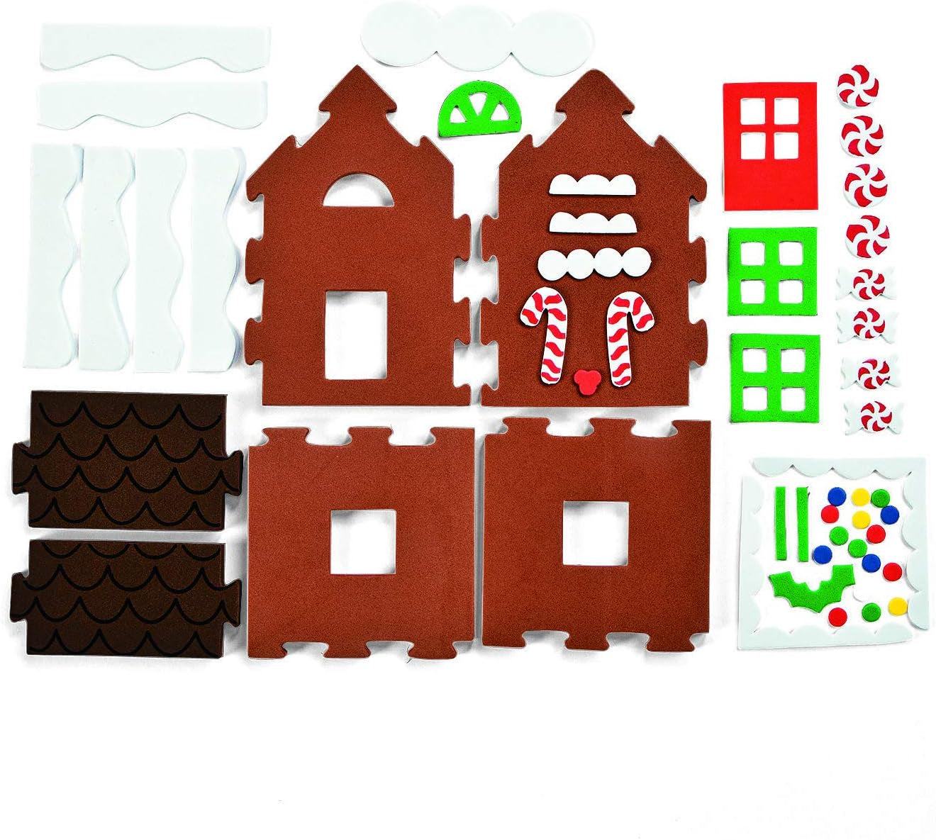 3D Gingerbread House Craft Kit - Makes 12 Houses - Christmas Crafts for Kids and Fun Home Activities