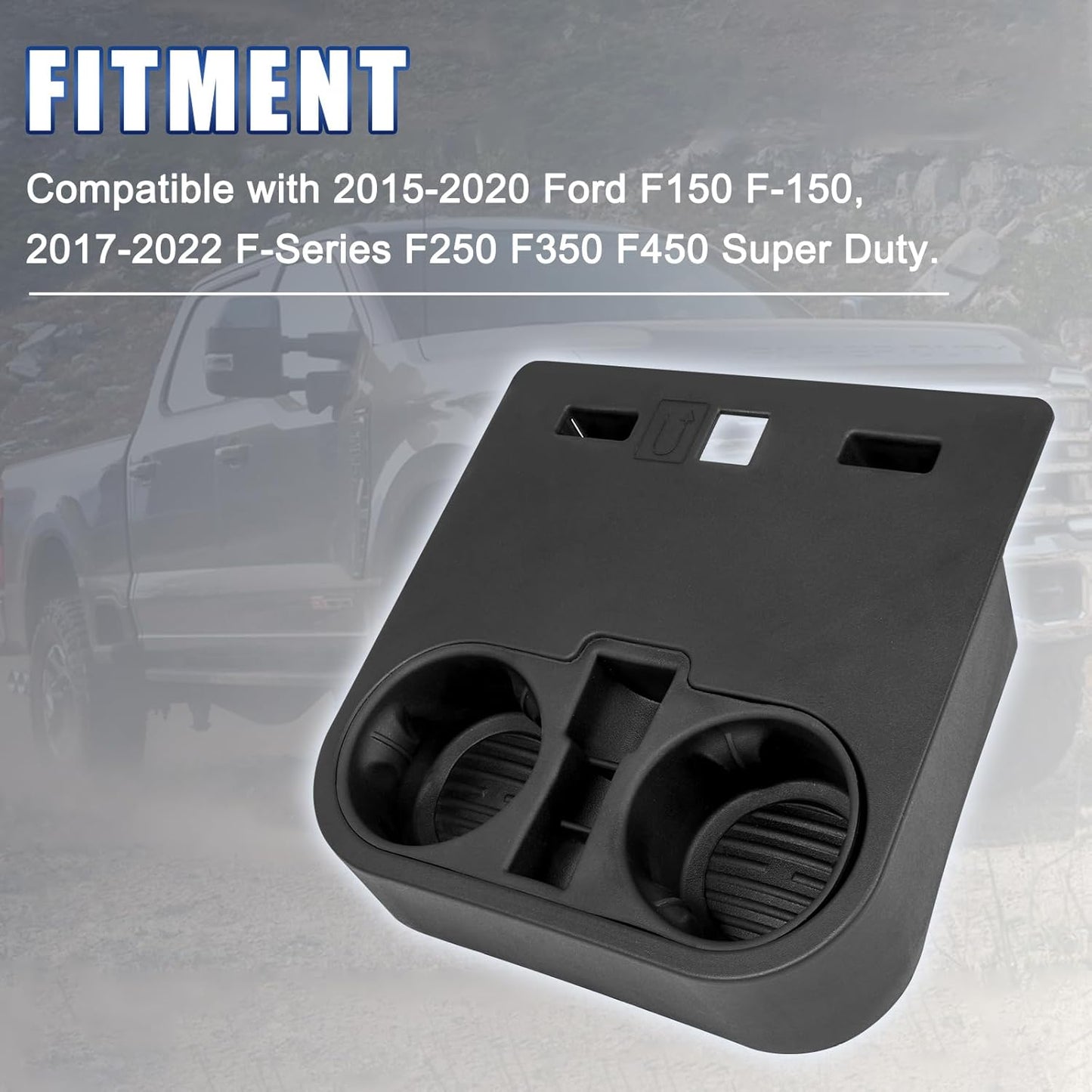 Front Center Console Cup Holder Replaces HC3Z-2813562-AB Compatible with 2015-2020 Ford F150 2017-2022 F-Series Super Duty Car under Front Seat Bottom Cup Holder Tray