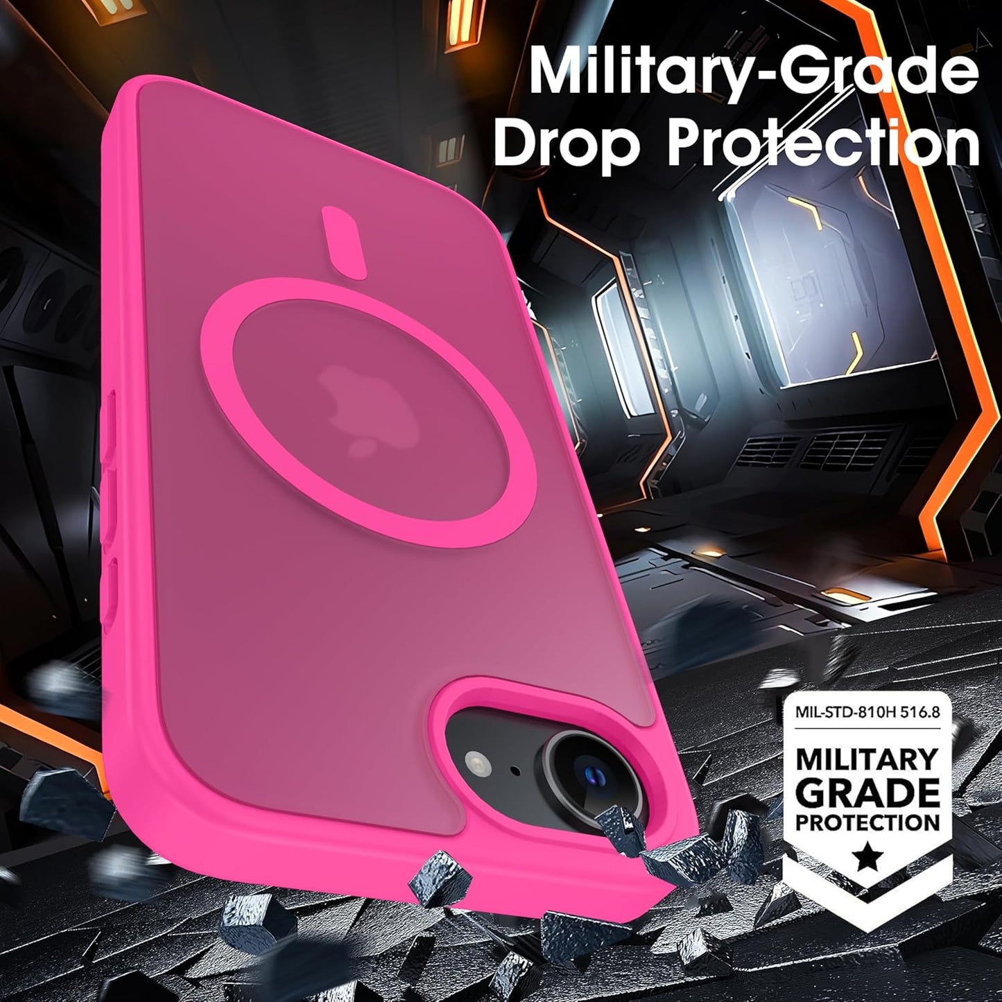 Magnetic for Iphone 16E Case [Fit for Magsafe Accessories][Anti-Fingerprint][Anti-Scratch][Military-Grade Drop Protection] Translucent Matte Back Slim Shockproof Phone Case for Iphone 16E 6.1"