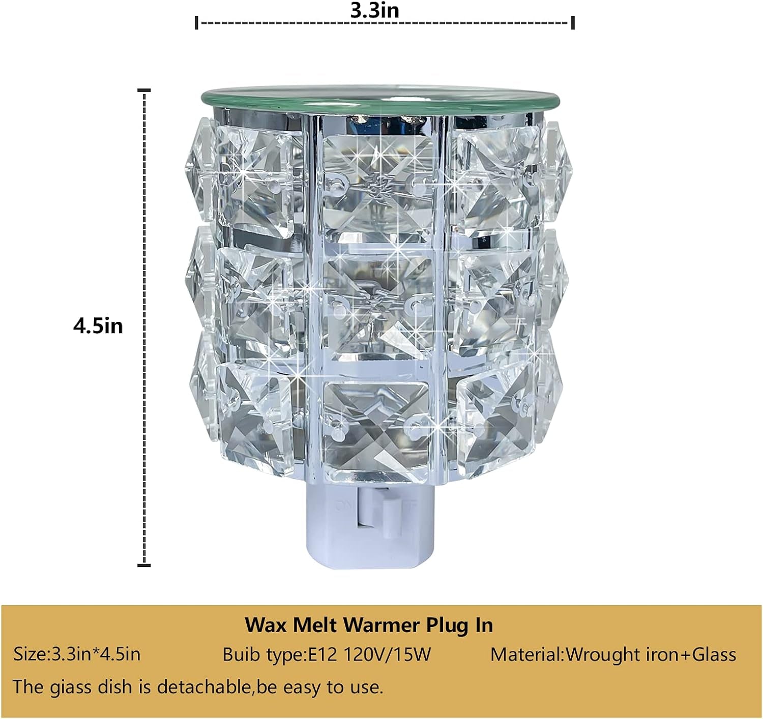Warmers Pluggable Fragrance Warmer- Decorative Plug-In for Warming Scented Candle (Silver)