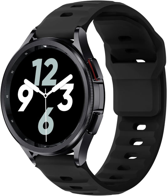 Rugged Band Compatible for Samsung Galaxy Watch 6 Classic 43Mm 47Mm, Galaxy Watch 7 FE 6 5 4 40Mm 44Mm, Galaxy Watch 5 Pro, Galaxy Watch 4 Classic, 20Mm Soft and Waterproof Silicone Sport Watch Strap for Samsung Smartwatch